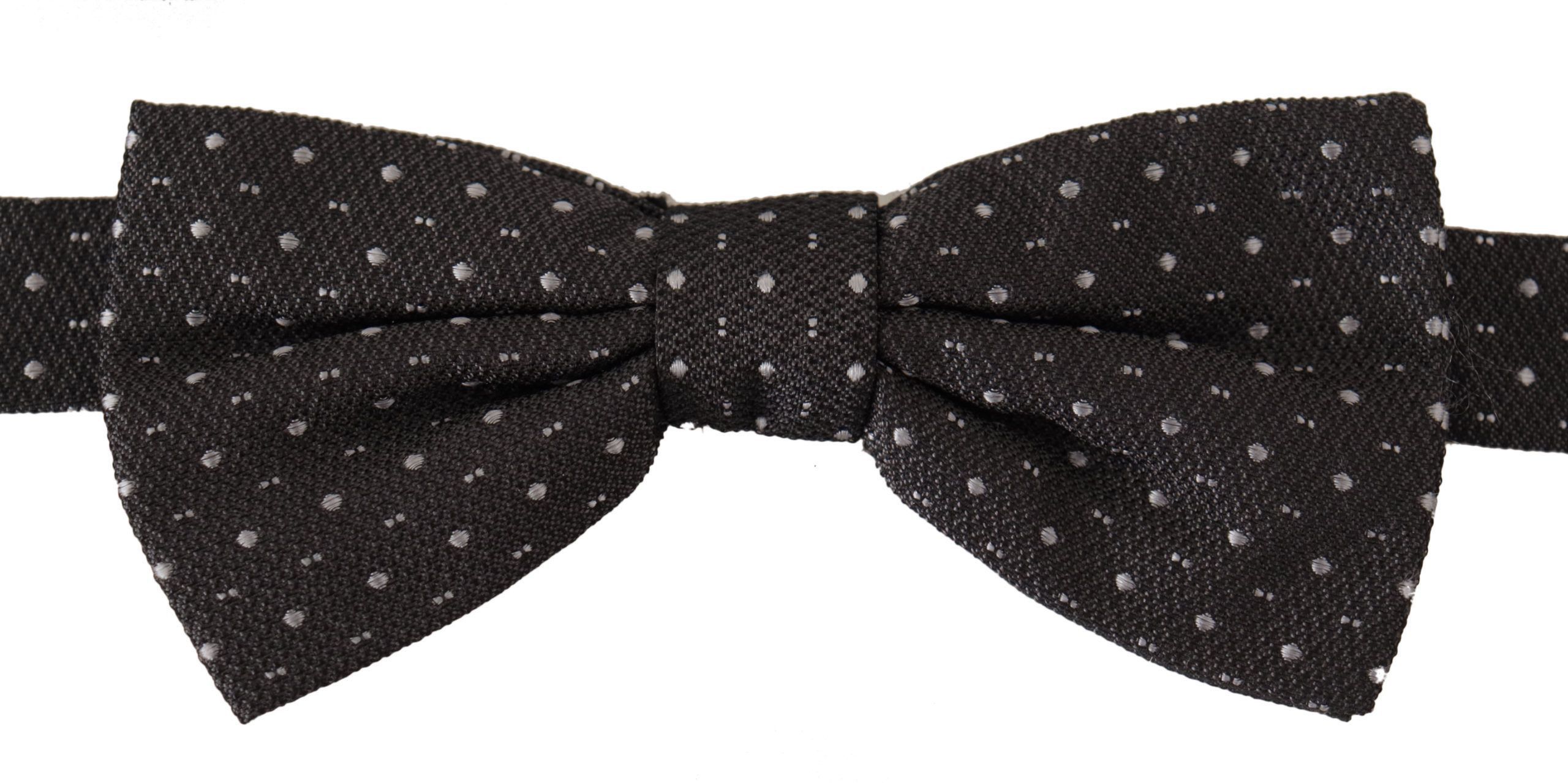 Dolce & Gabbana Elegant Polka Dot Silk Bow Men's Tie Size ONE SIZE - 3 Thumbnail