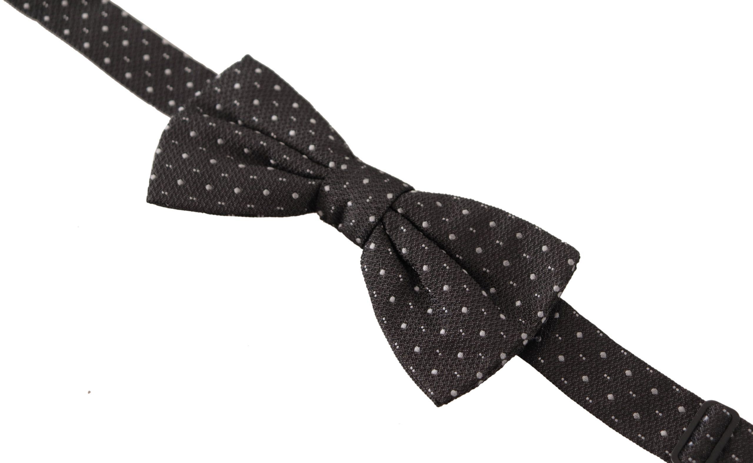 Dolce & Gabbana Elegant Polka Dot Silk Bow Men's Tie Size ONE SIZE - 4 Thumbnail