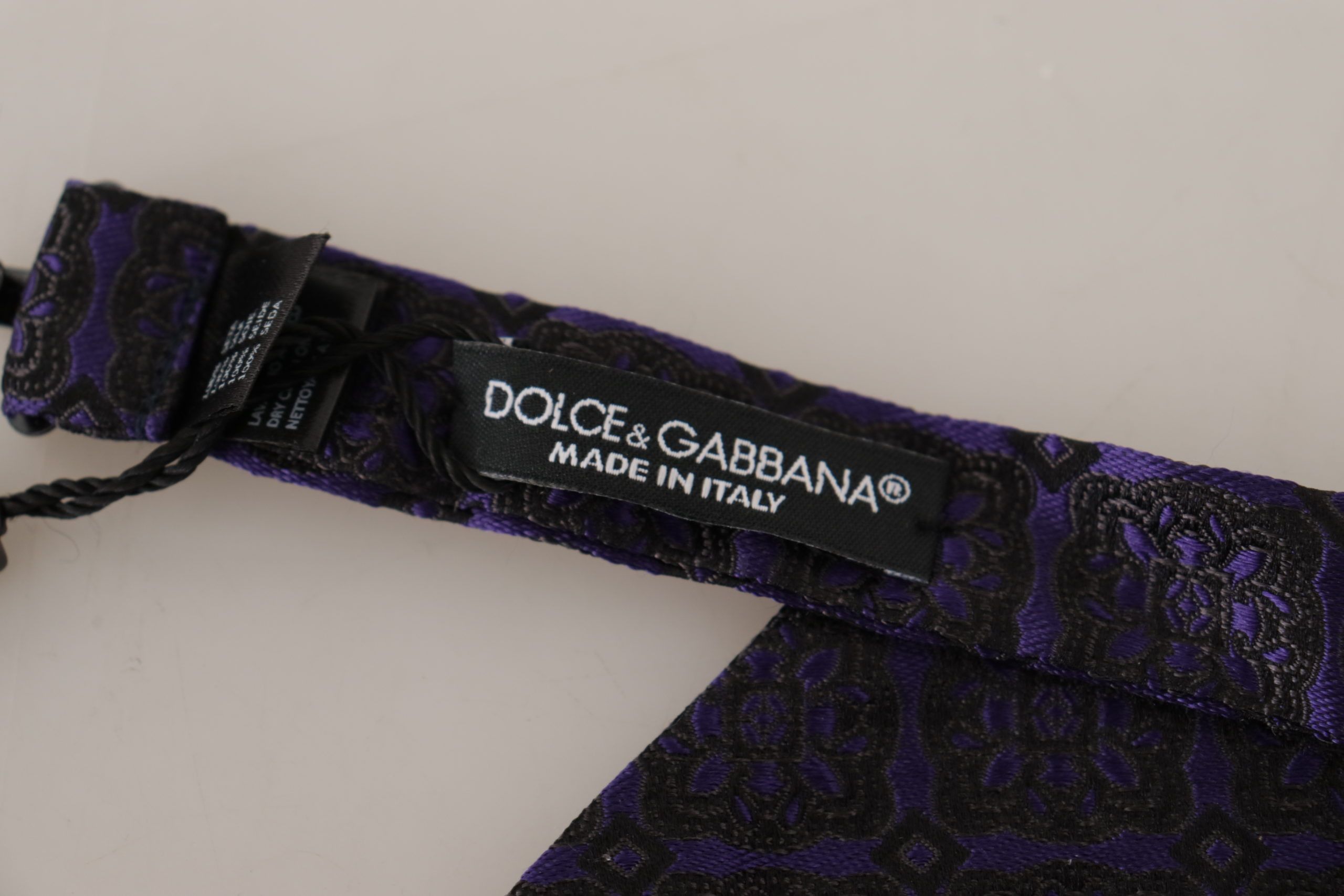 Dolce & Gabbana Elegant Blue Geometric Silk Bow Men's Tie Size ONE SIZE - 4 Thumbnail
