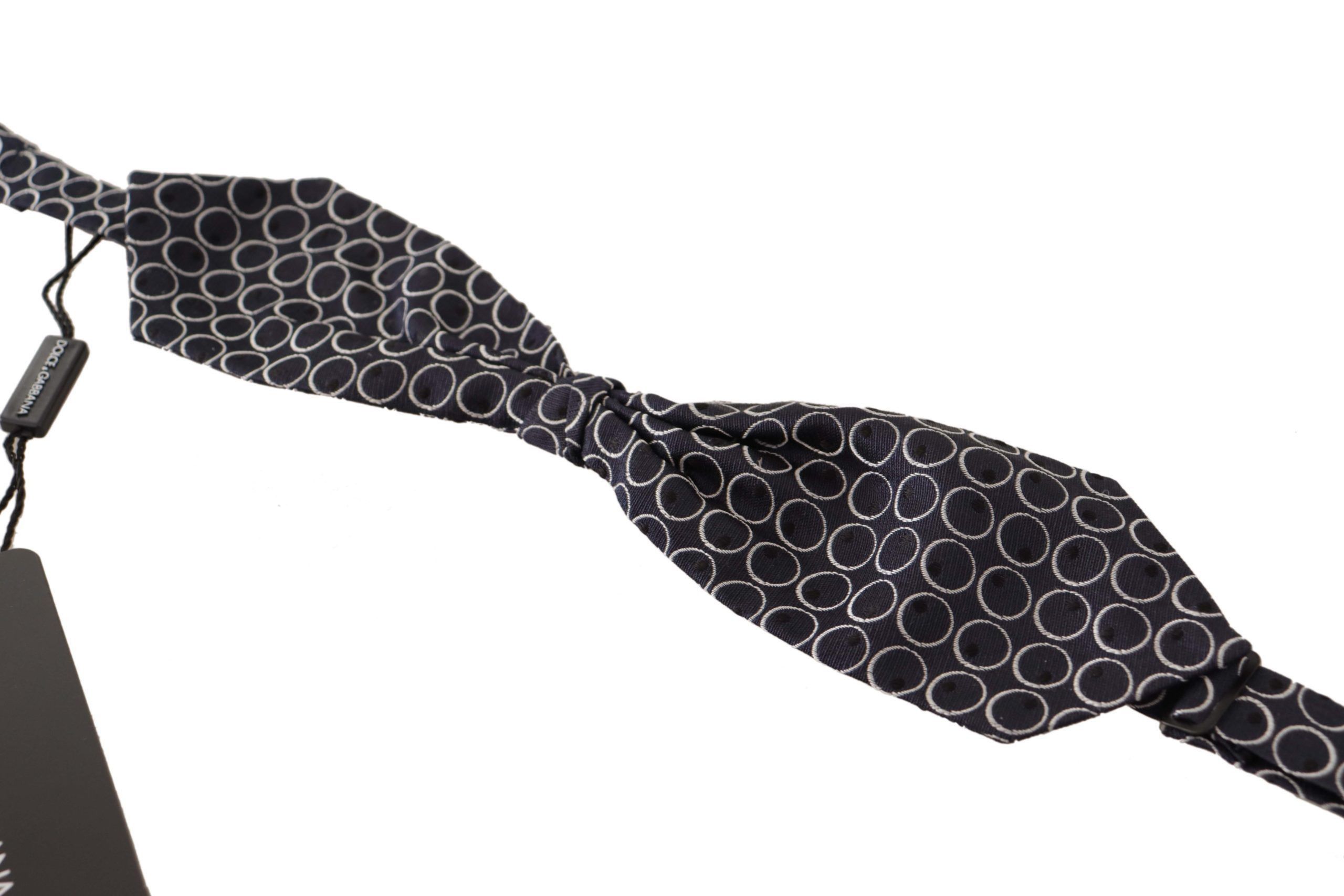 Dolce & Gabbana Elegant Black and White Silk Bow Men's Tie Size ONE SIZE - 2 Thumbnail
