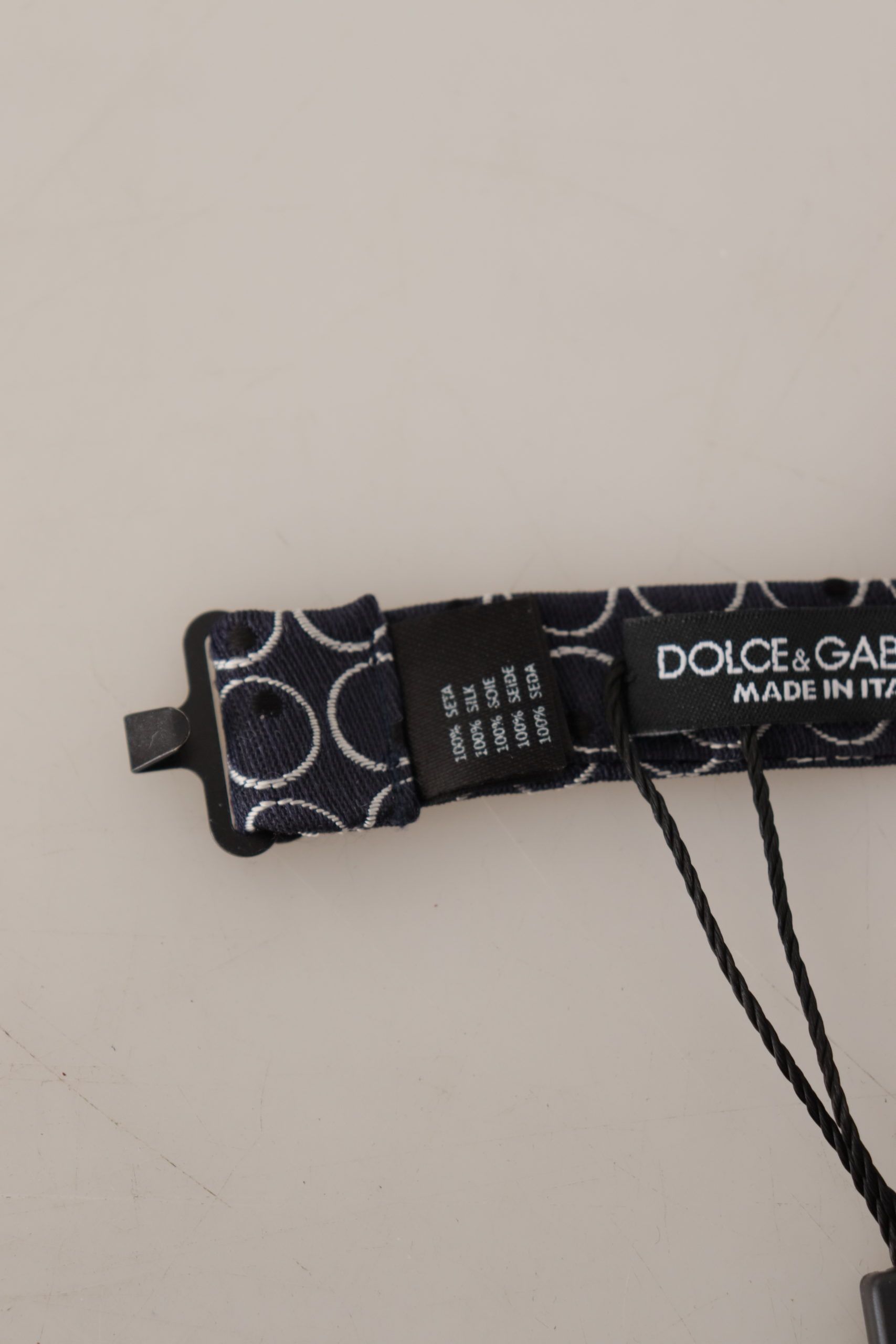 Dolce & Gabbana Elegant Black and White Silk Bow Men's Tie Size ONE SIZE - 4 Thumbnail
