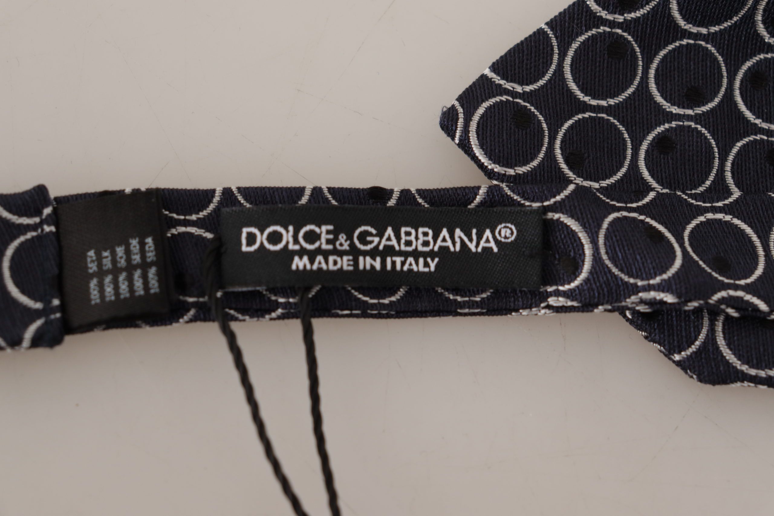Dolce & Gabbana Elegant Black and White Silk Bow Men's Tie Size ONE SIZE - 3 Thumbnail
