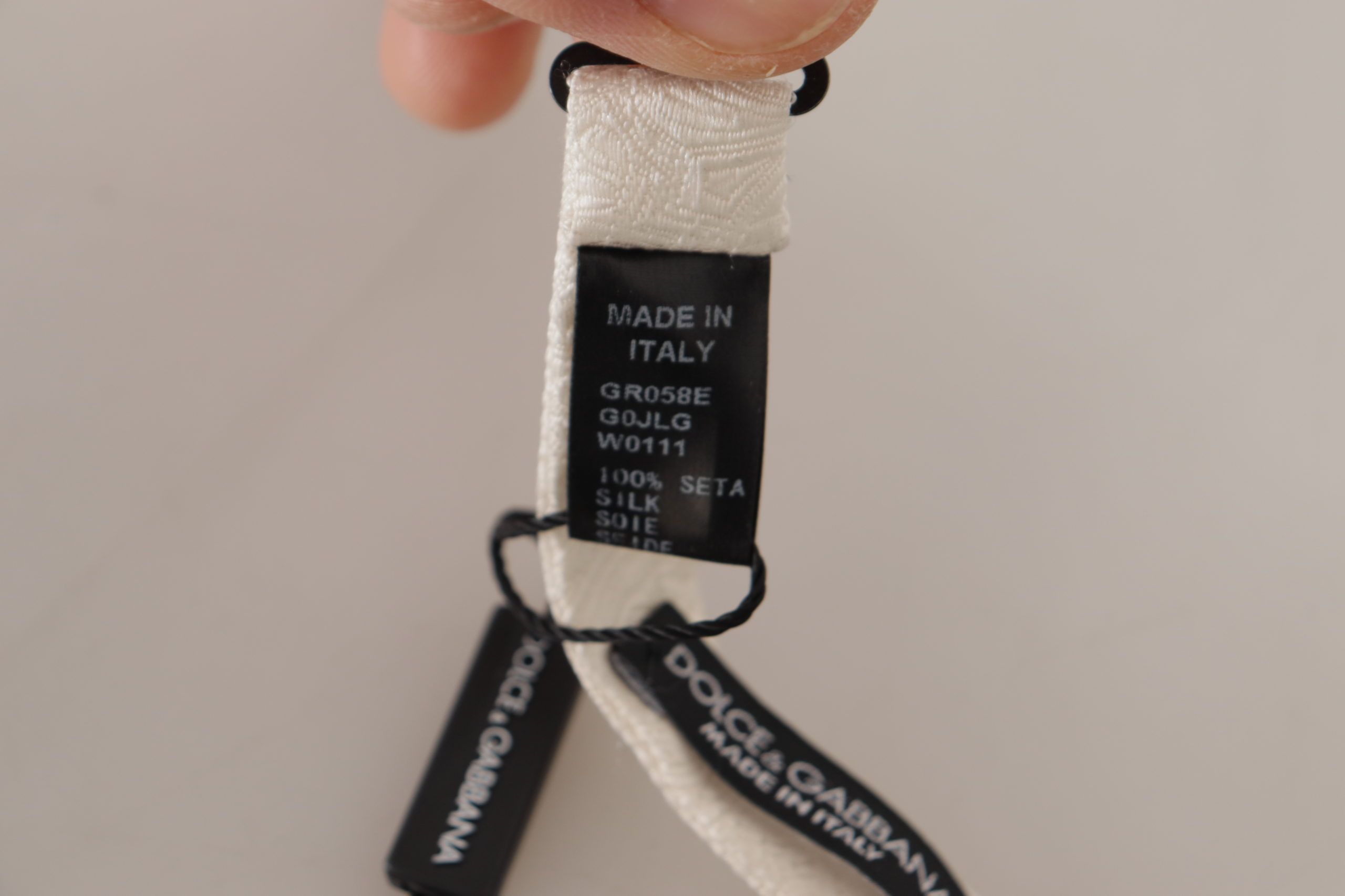 Dolce & Gabbana Elegant White Silk Bow Men's Tie Size ONE SIZE - 6 Thumbnail