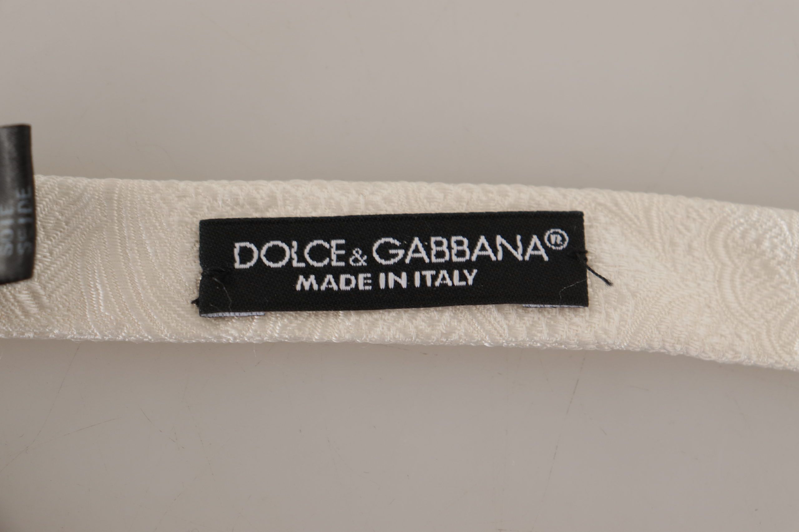 Dolce & Gabbana Elegant White Silk Bow Men's Tie Size ONE SIZE - 5 Thumbnail