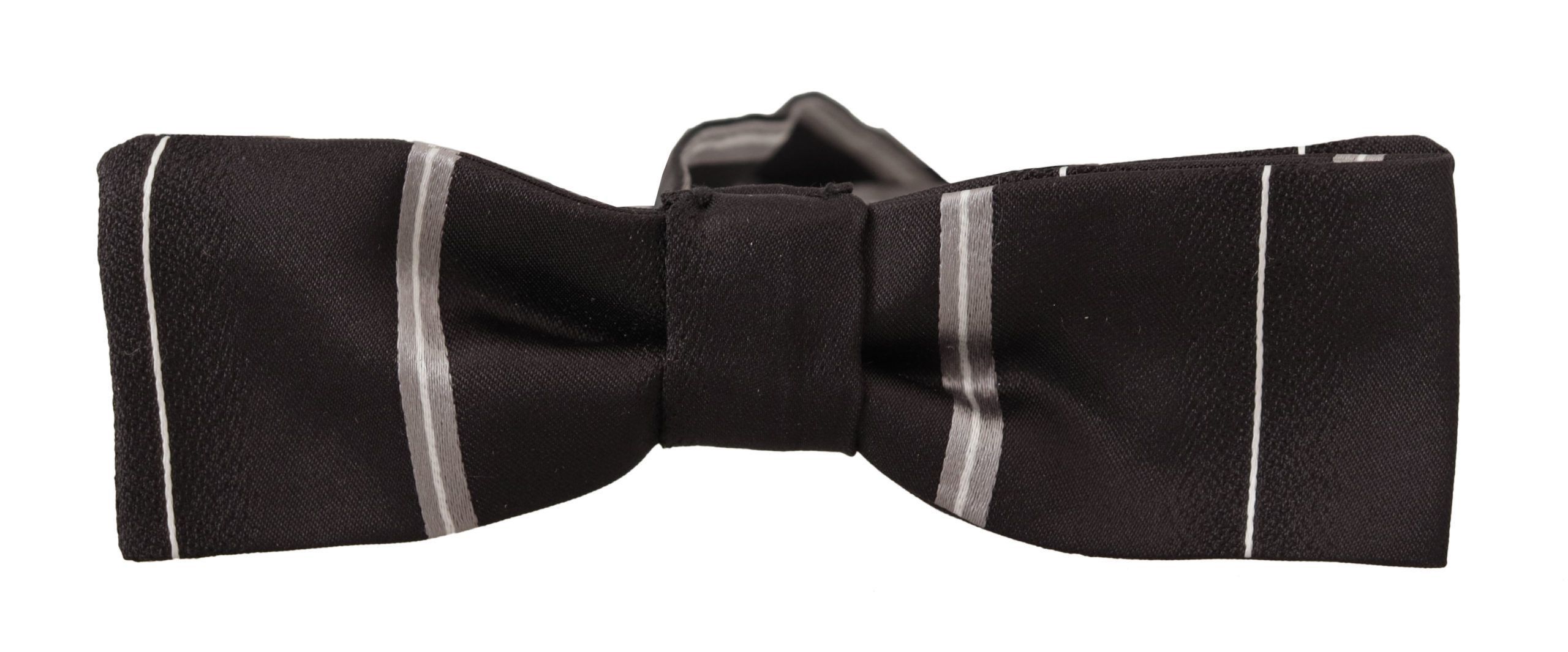 Dolce & Gabbana Elegant Silk Bow Tie in Black and Men's Grey Size ONE SIZE - 2 Thumbnail