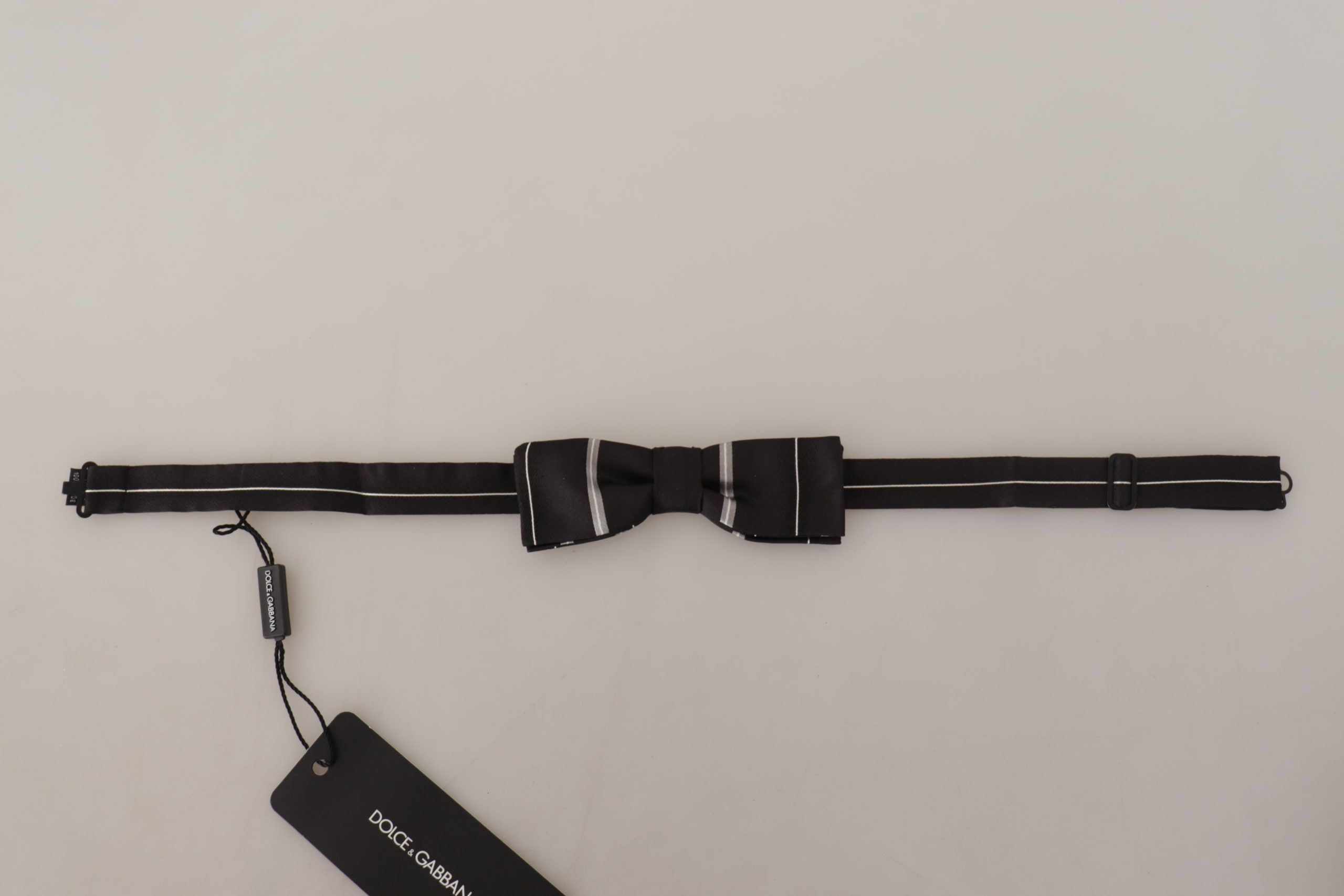 Dolce & Gabbana Elegant Silk Bow Tie in Black and Men's Grey Size ONE SIZE - 6 Thumbnail