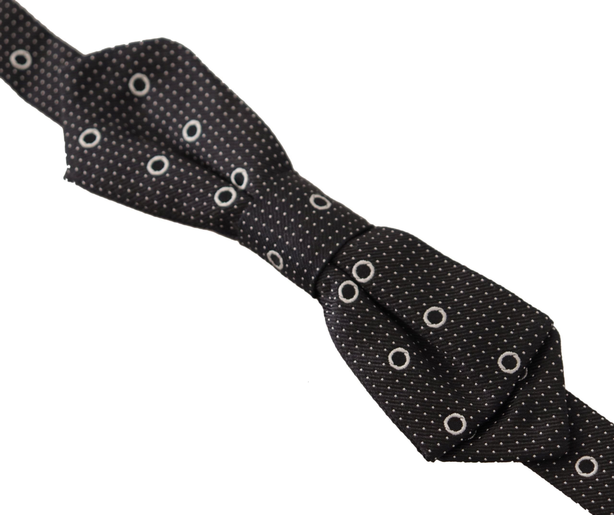 Dolce & Gabbana Polka Dot Silk Bow Tie in Black and Men's White Size ONE SIZE - 2 Thumbnail