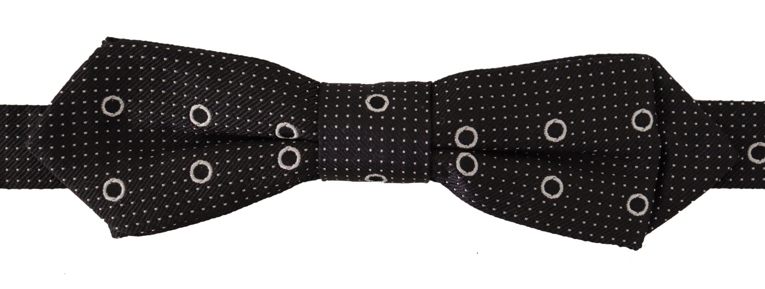 Dolce & Gabbana Polka Dot Silk Bow Tie in Black and Men's White Size ONE SIZE - 3 Thumbnail