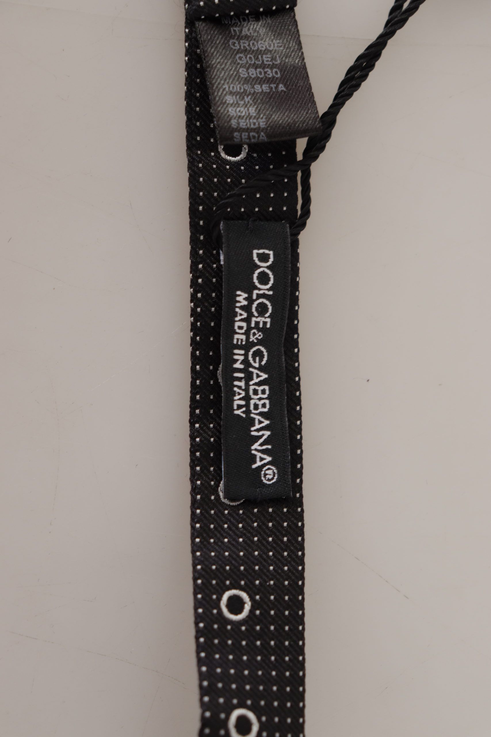 Dolce & Gabbana Polka Dot Silk Bow Tie in Black and Men's White Size ONE SIZE - 5 Thumbnail