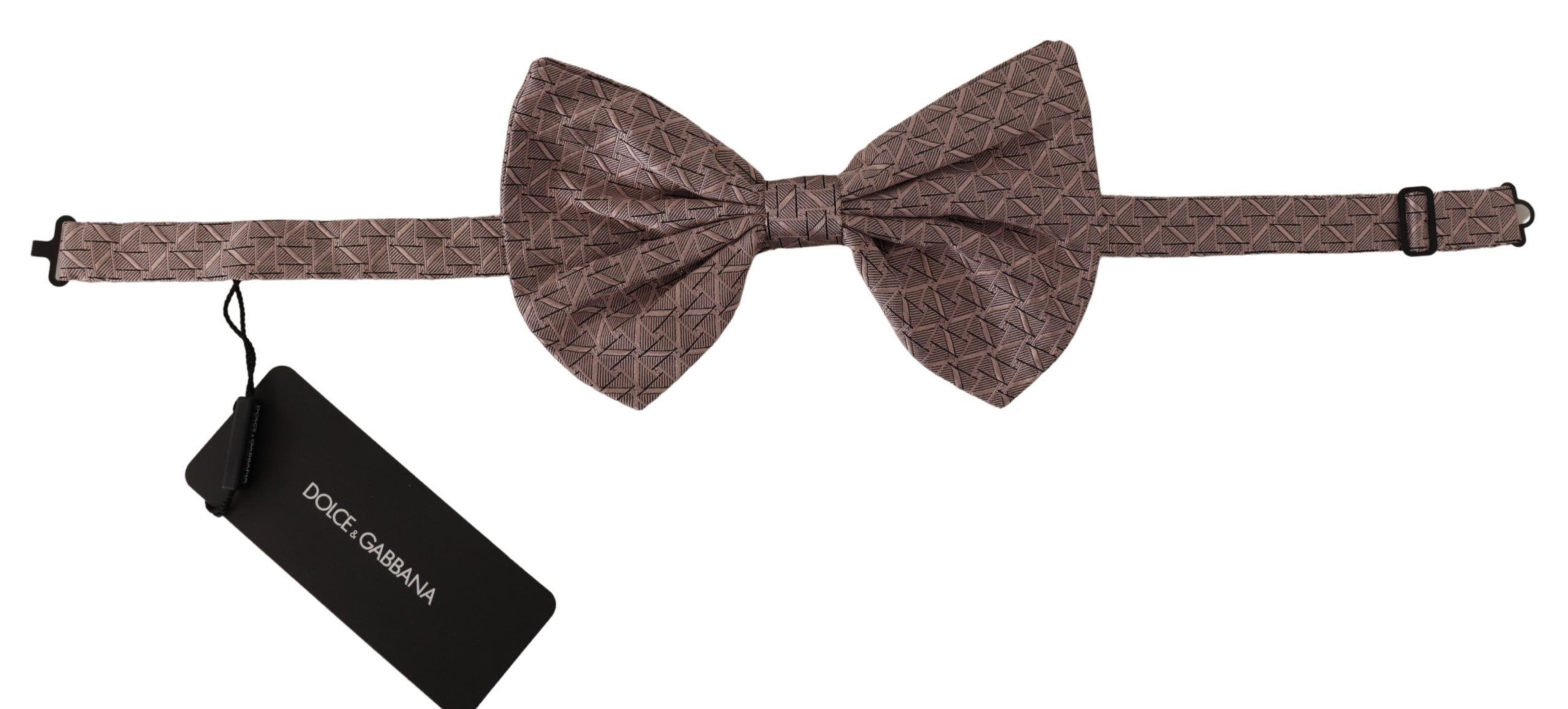 Dolce & Gabbana Elegant Silk Gray Bow Tie - Men's Men's Formalwear Size ONE SIZE - 4 Thumbnail