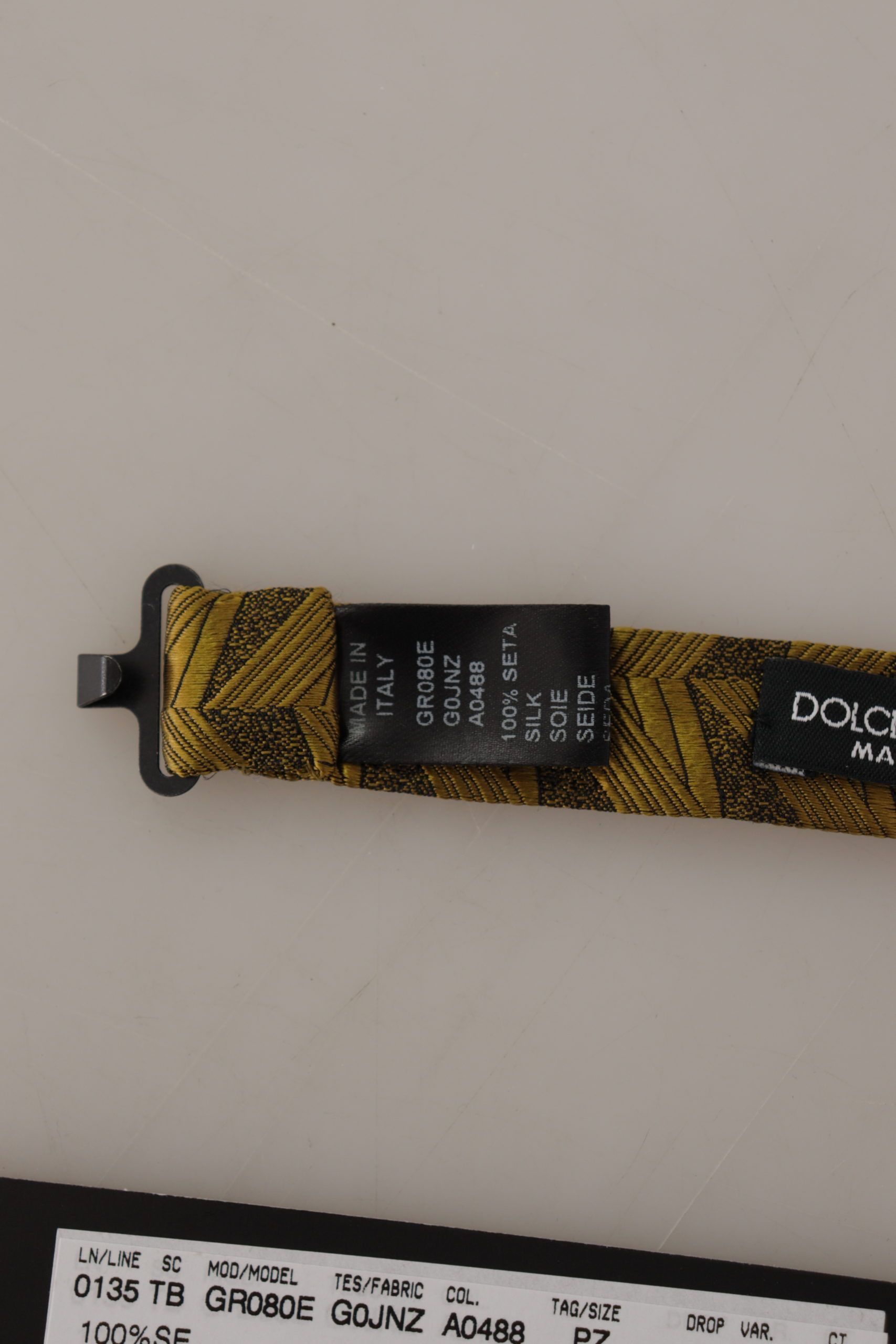 Dolce & Gabbana Elegant Gold Silk Bow Men's Tie Size ONE SIZE - 4 Thumbnail