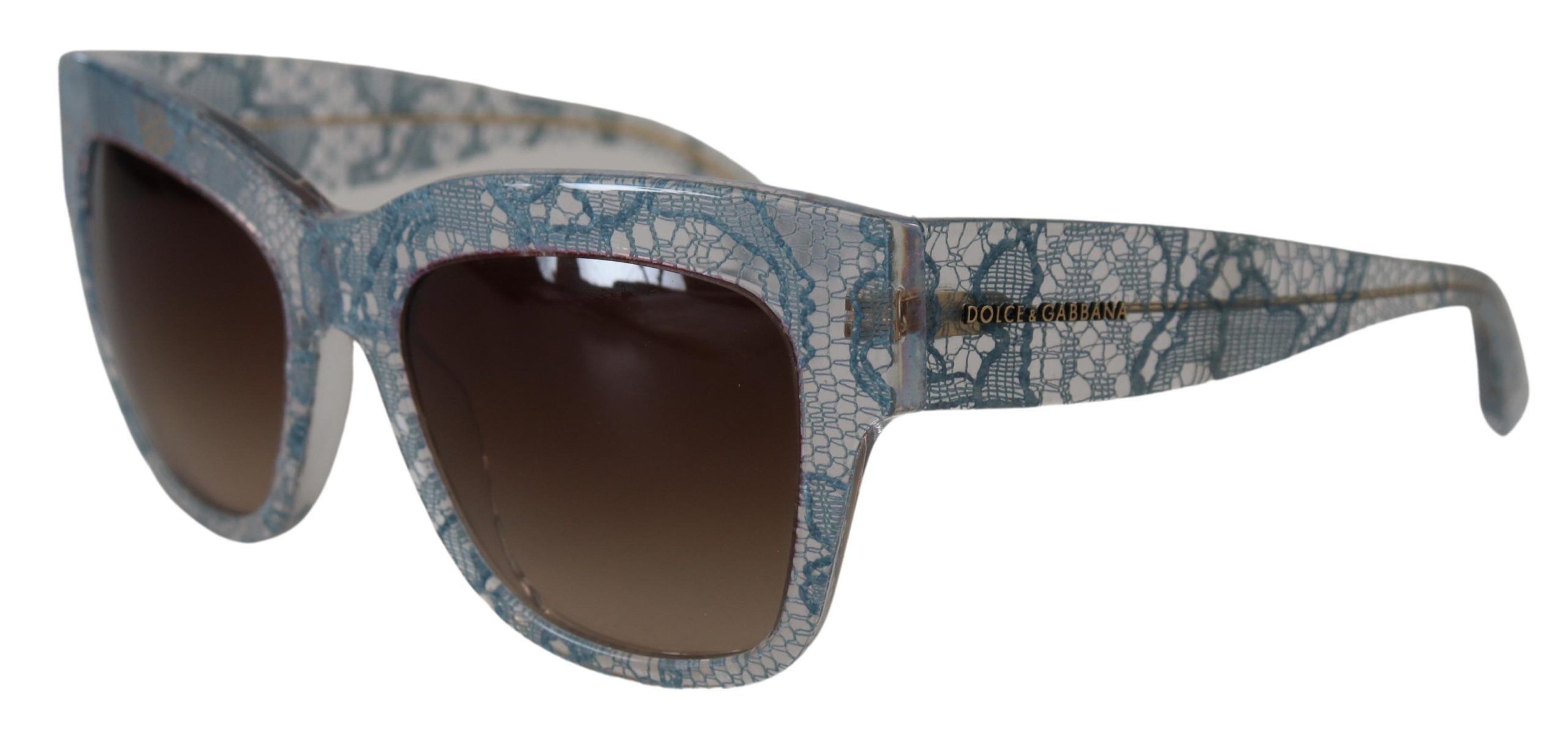 Dolce & Gabbana Elegant Lace-Trimmed Gradient Women's Sunglasses Size ONE SIZE - 5 Thumbnail