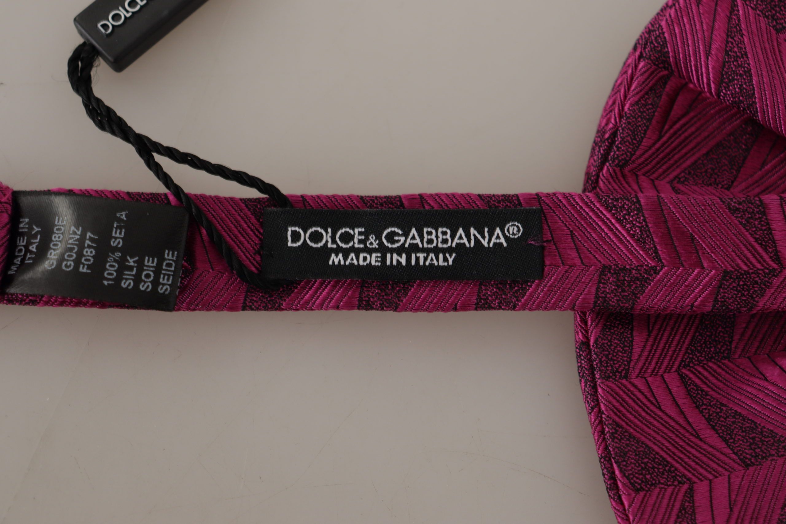 Dolce & Gabbana Elegant Pink Silk Bow Men's Tie Size ONE SIZE - 3 Thumbnail