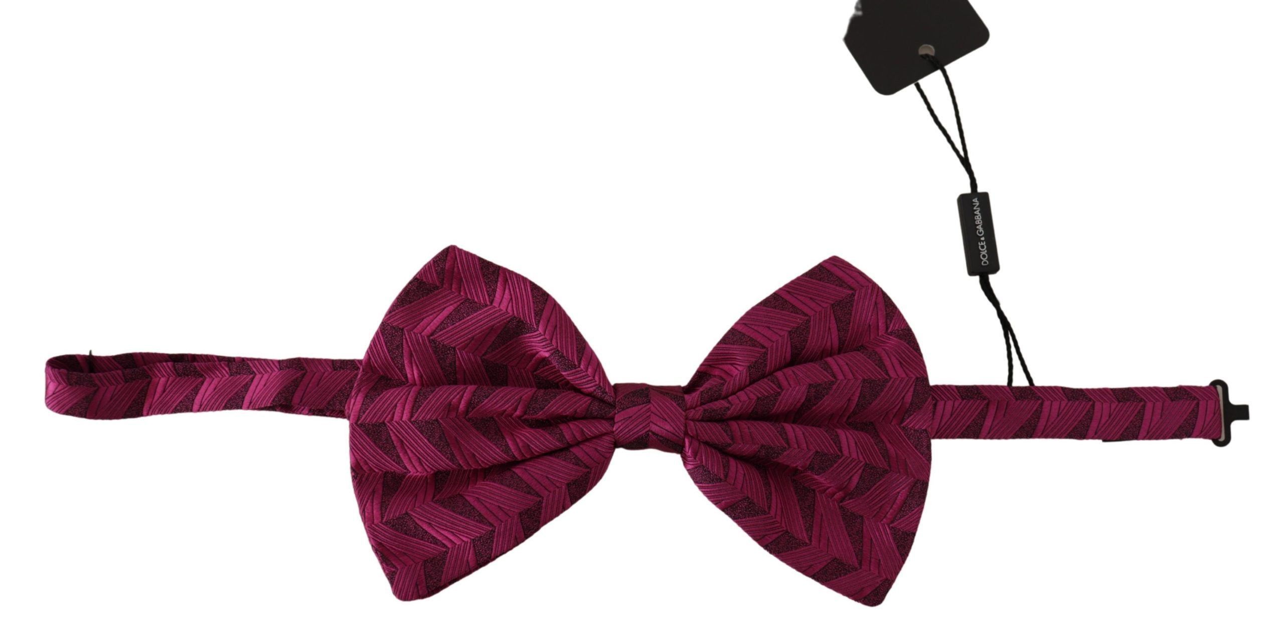 Dolce & Gabbana Elegant Pink Silk Bow Men's Tie Size ONE SIZE - 2 Thumbnail