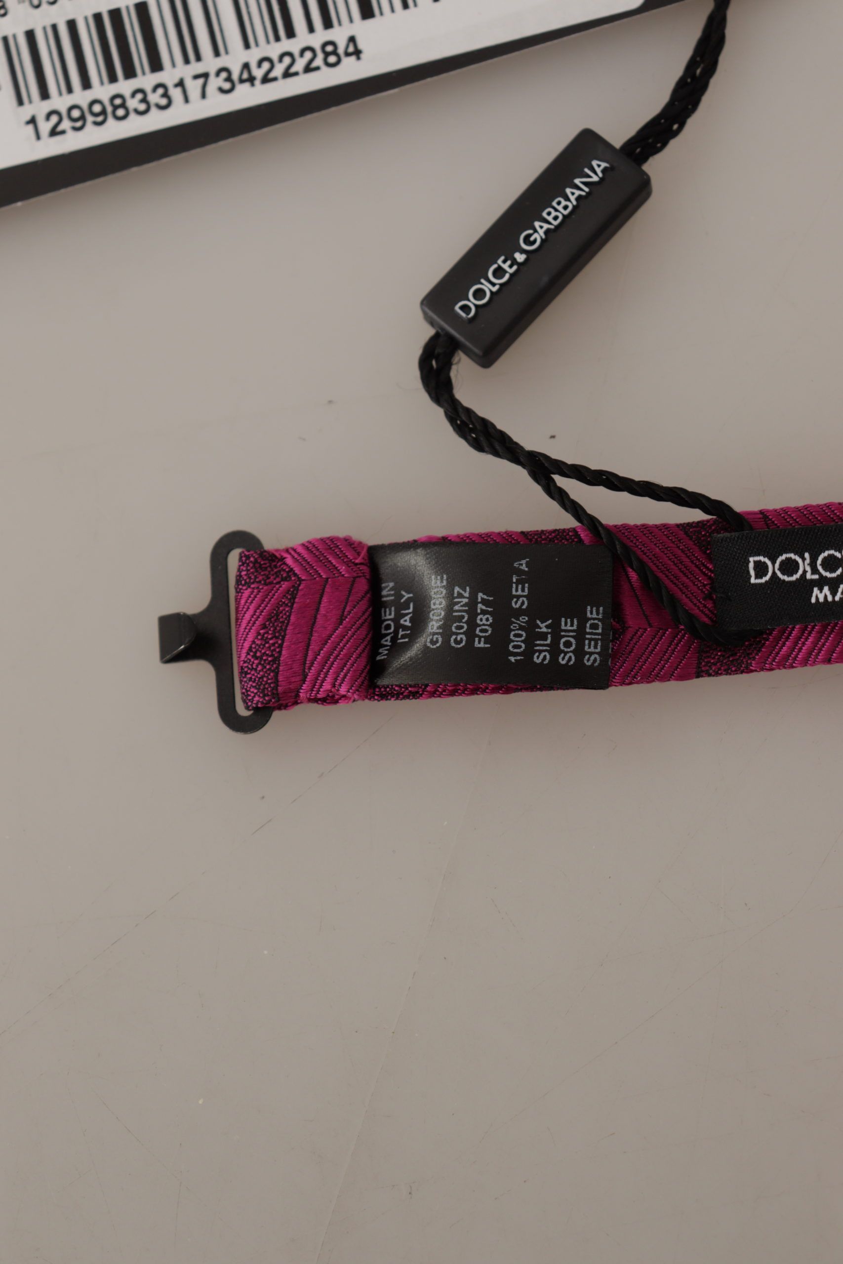 Dolce & Gabbana Elegant Pink Silk Bow Men's Tie Size ONE SIZE - 4 Thumbnail