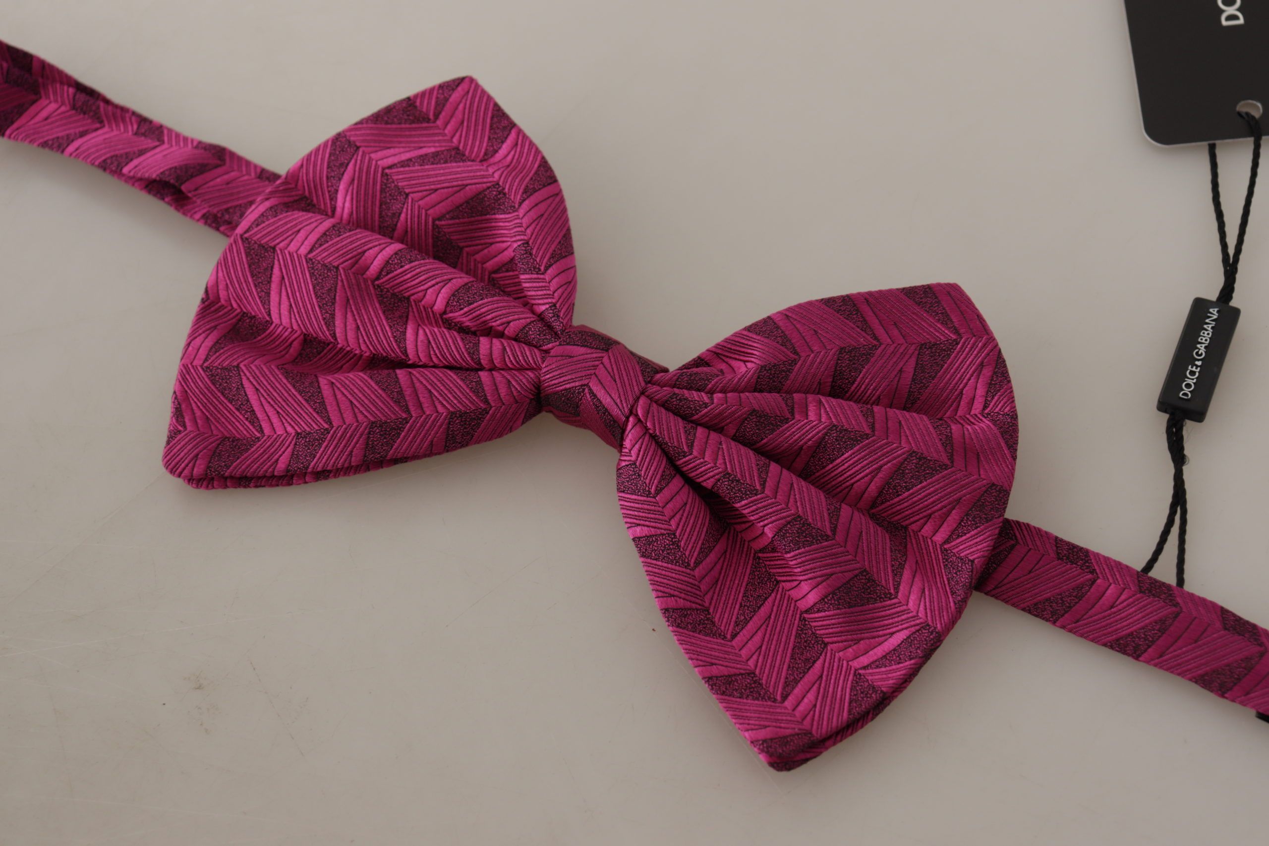 Dolce & Gabbana Elegant Pink Silk Bow Men's Tie Size ONE SIZE - 5 Thumbnail