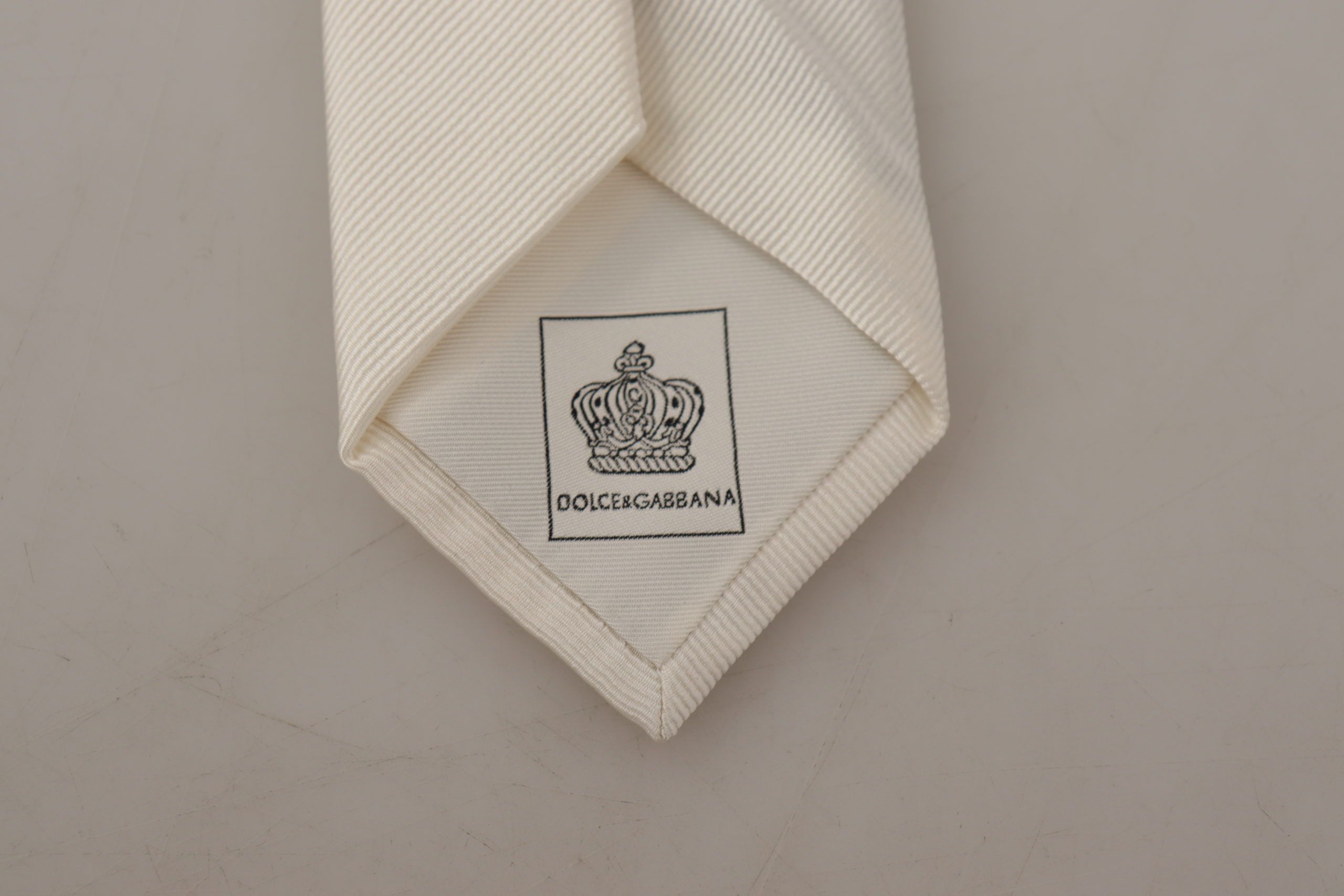Dolce & Gabbana Elegant White Silk Men's Men's Tie Size ONE SIZE - 5 Thumbnail