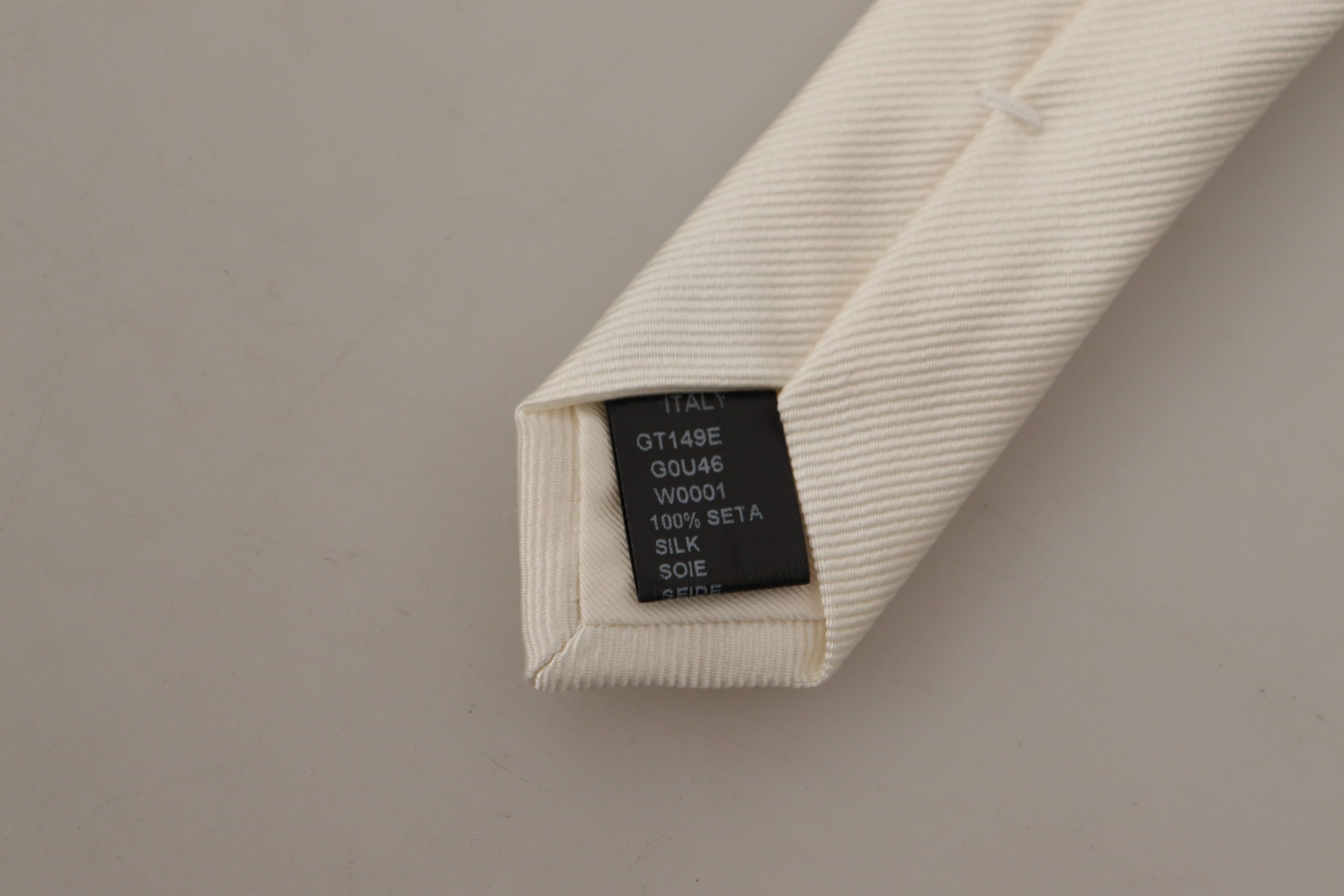 Dolce & Gabbana Elegant White Silk Men's Men's Tie Size ONE SIZE - 4 Thumbnail