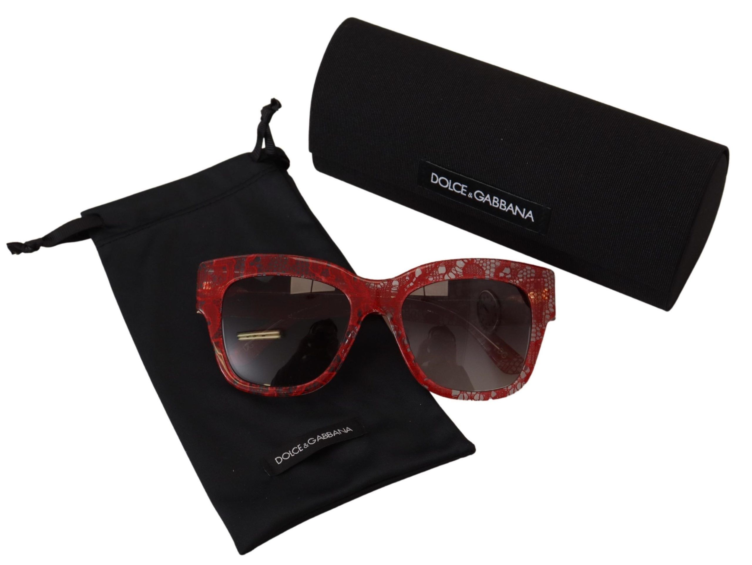 Dolce & Gabbana Sicilian Lace Accented Designer Women's Sunglasses Size ONE SIZE - 6 Thumbnail