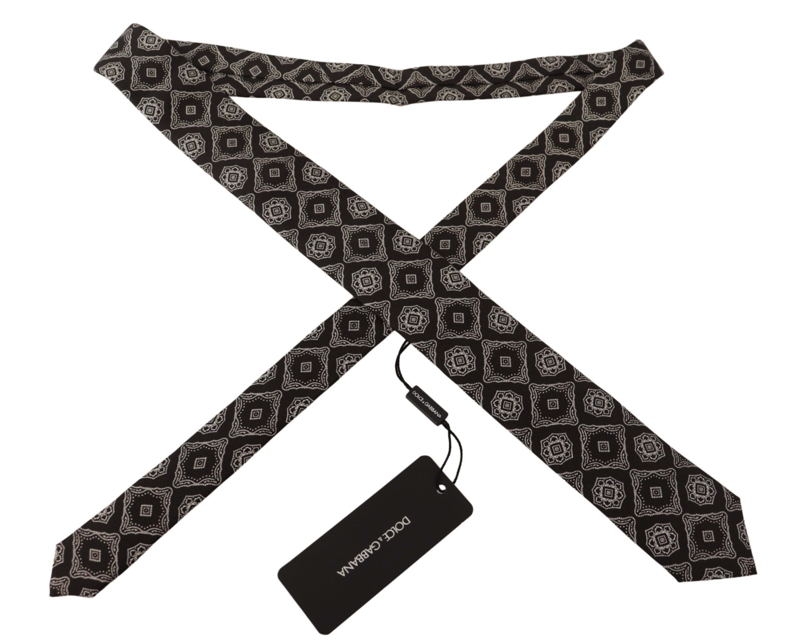 Dolce & Gabbana Elegant Silk Geometric Bow Men's Tie Size ONE SIZE - 2 Thumbnail