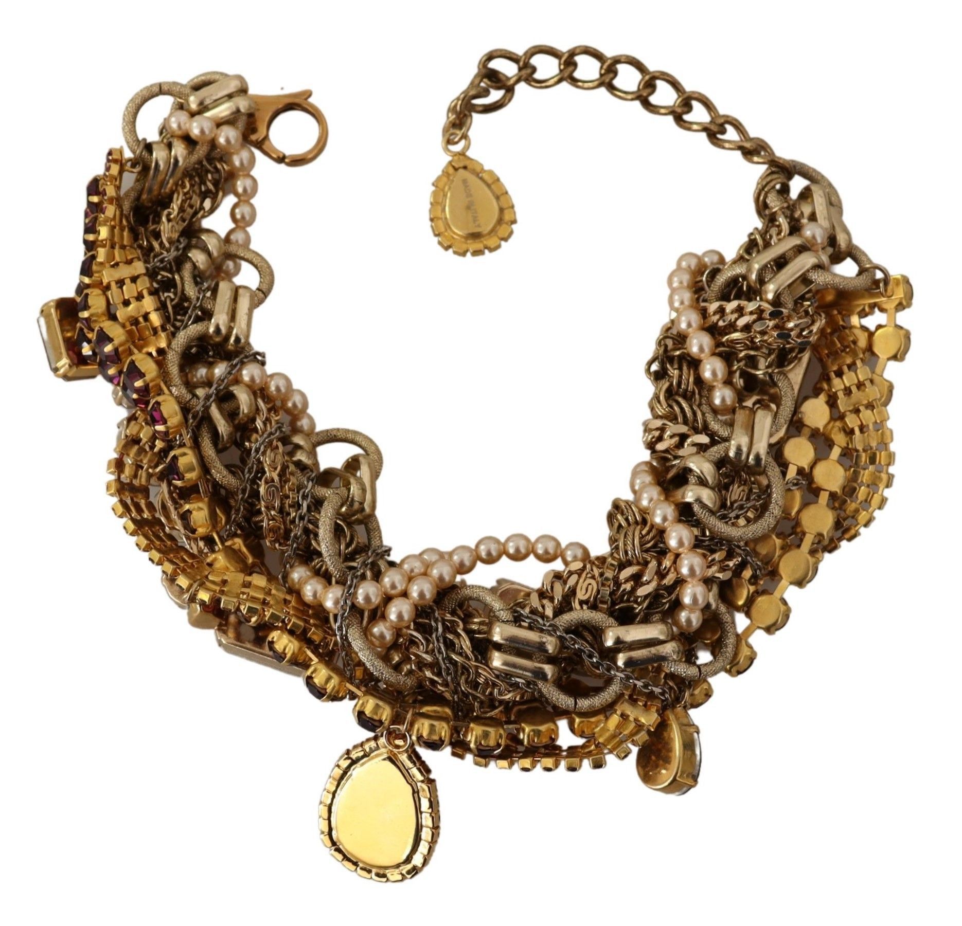 Dolce & Gabbana Sicilian Sparkle Gold-Tone Statement Women's Necklace Size ONE SIZE - 4 Thumbnail