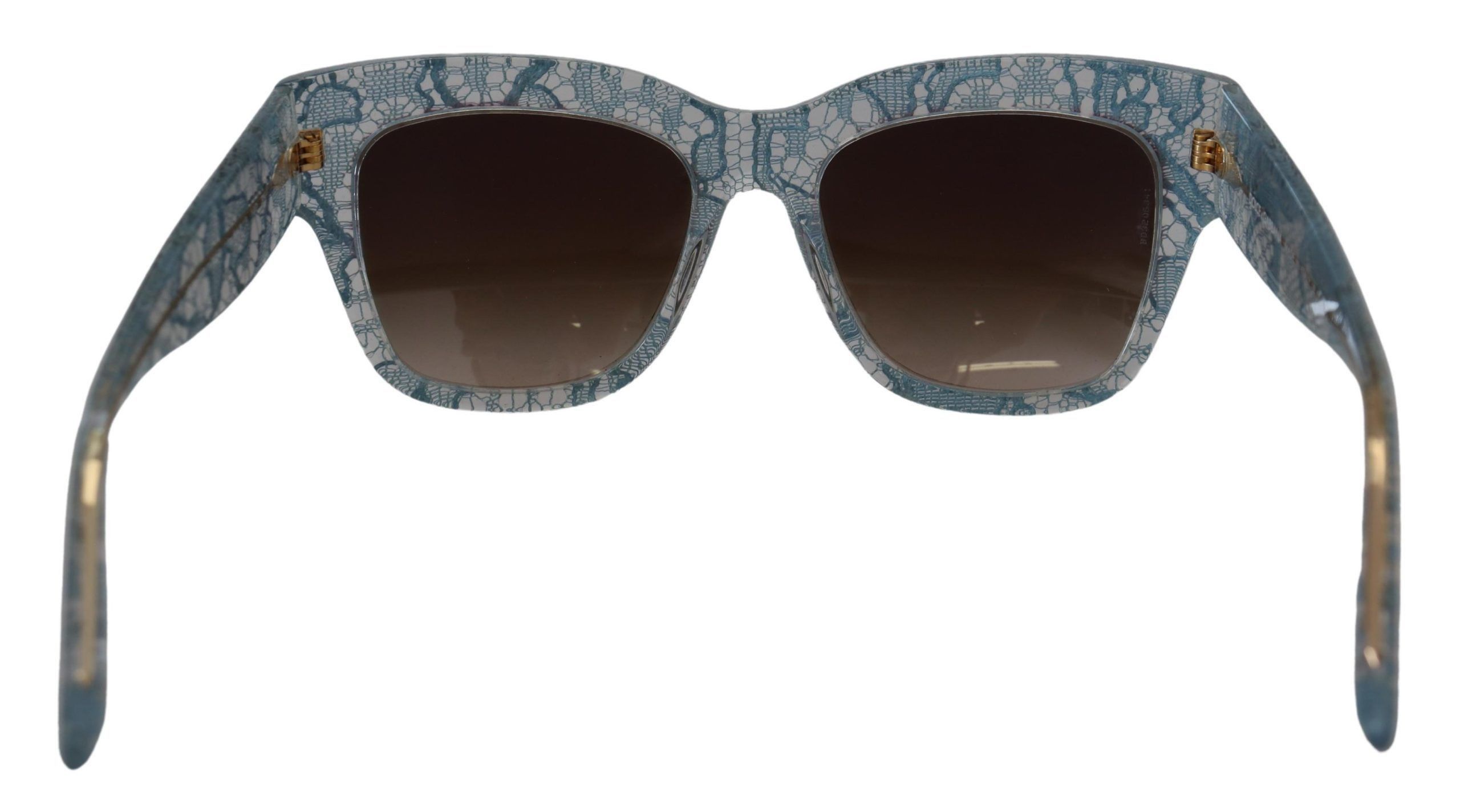 Dolce & Gabbana Elegant Lace Detail Blue Women's Sunglasses Size ONE SIZE - 3 Thumbnail