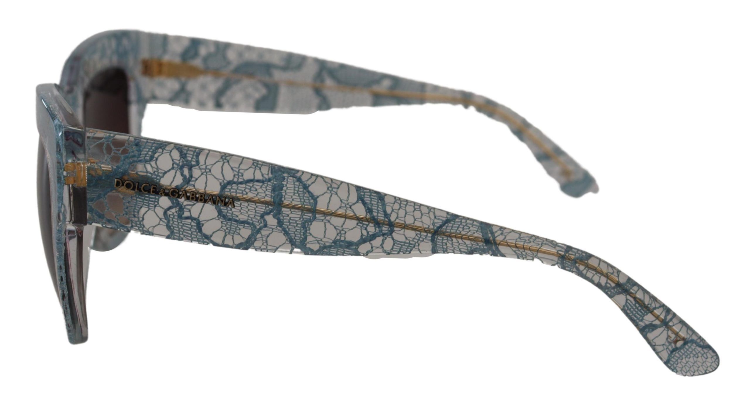 Dolce & Gabbana Elegant Lace Detail Blue Women's Sunglasses Size ONE SIZE - 2 Thumbnail