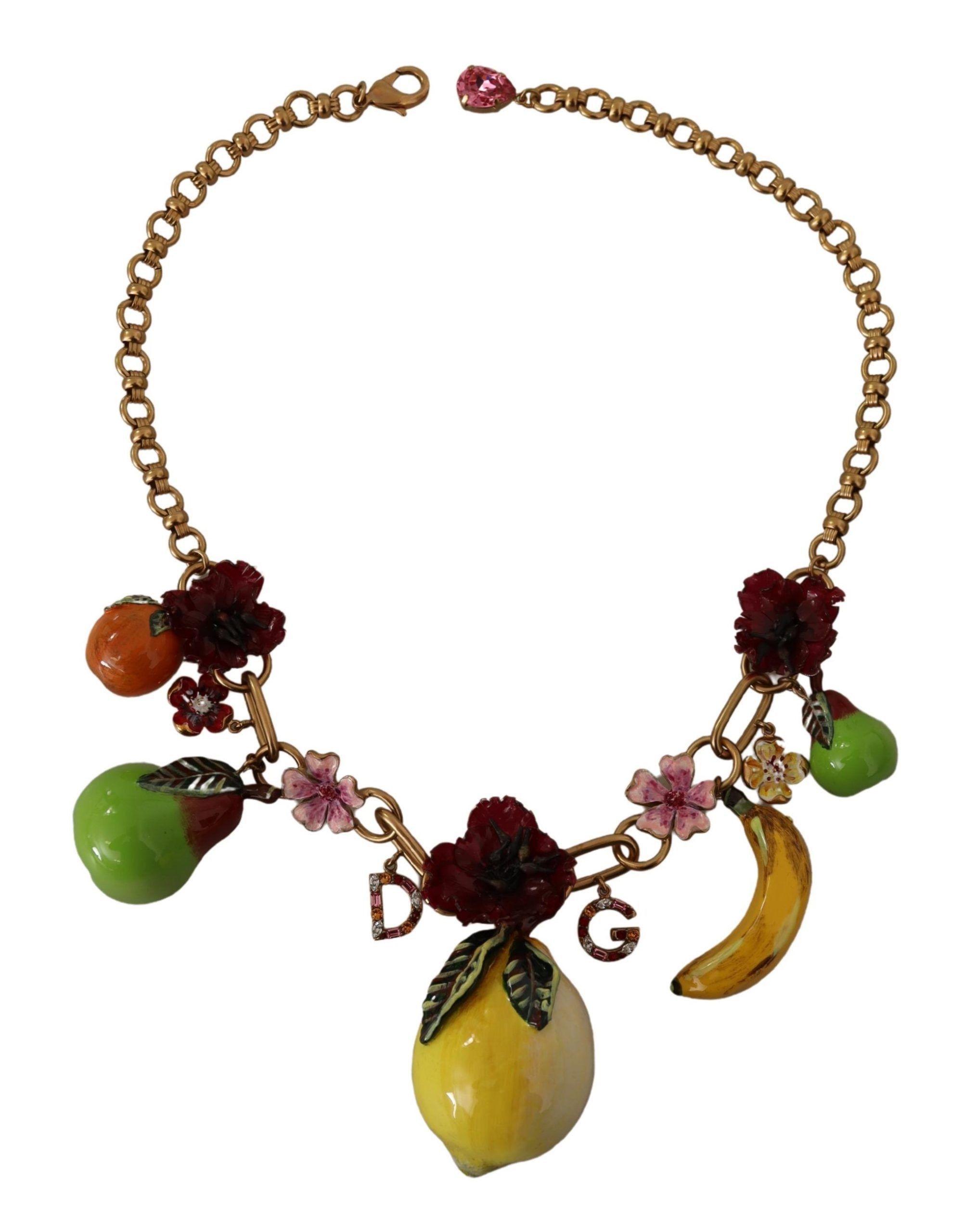 Dolce & Gabbana Chic Gold Statement Sicily Fruit Women's Necklace Size ONE SIZE - 3 Thumbnail