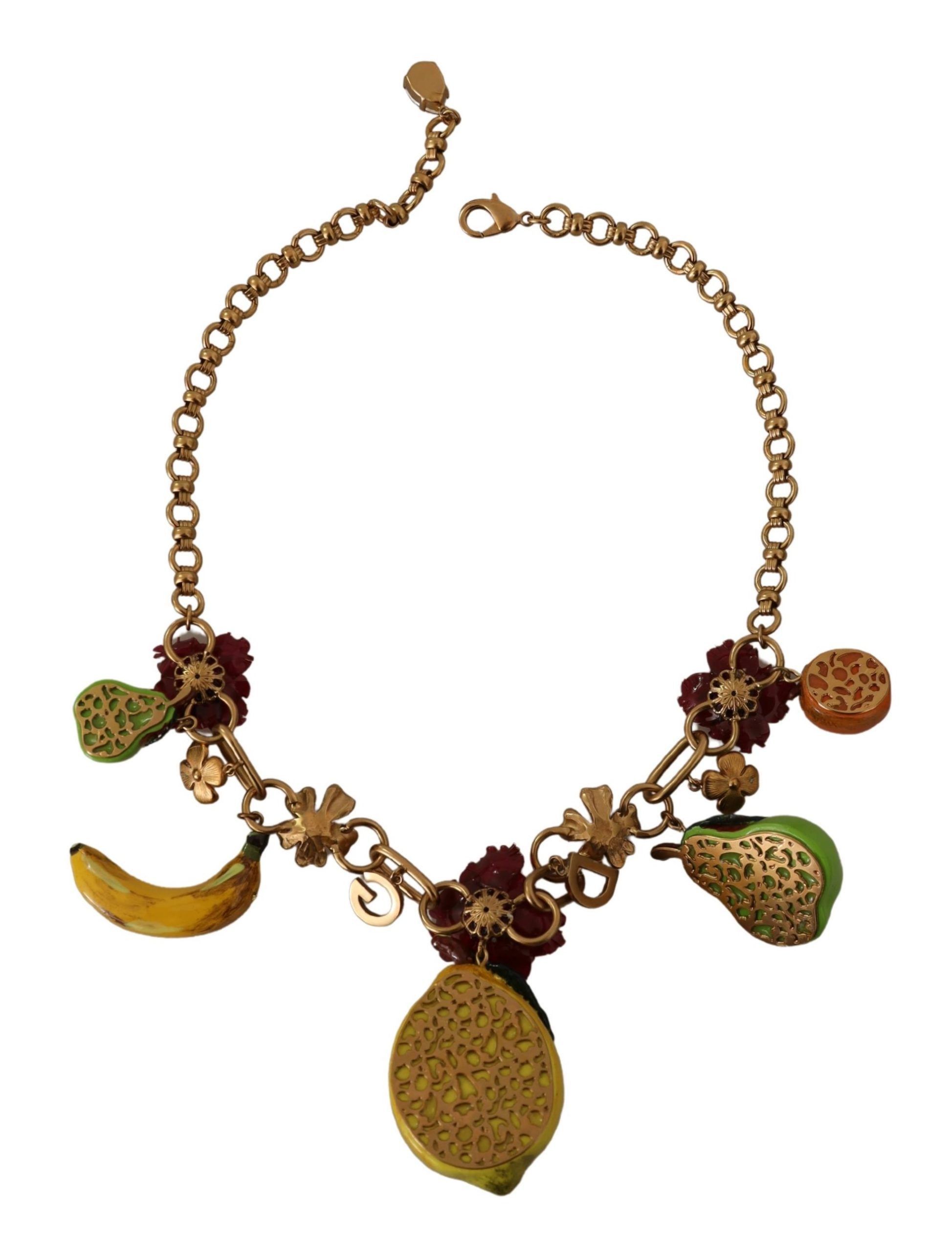 Dolce & Gabbana Chic Gold Statement Sicily Fruit Women's Necklace Size ONE SIZE - 4 Thumbnail