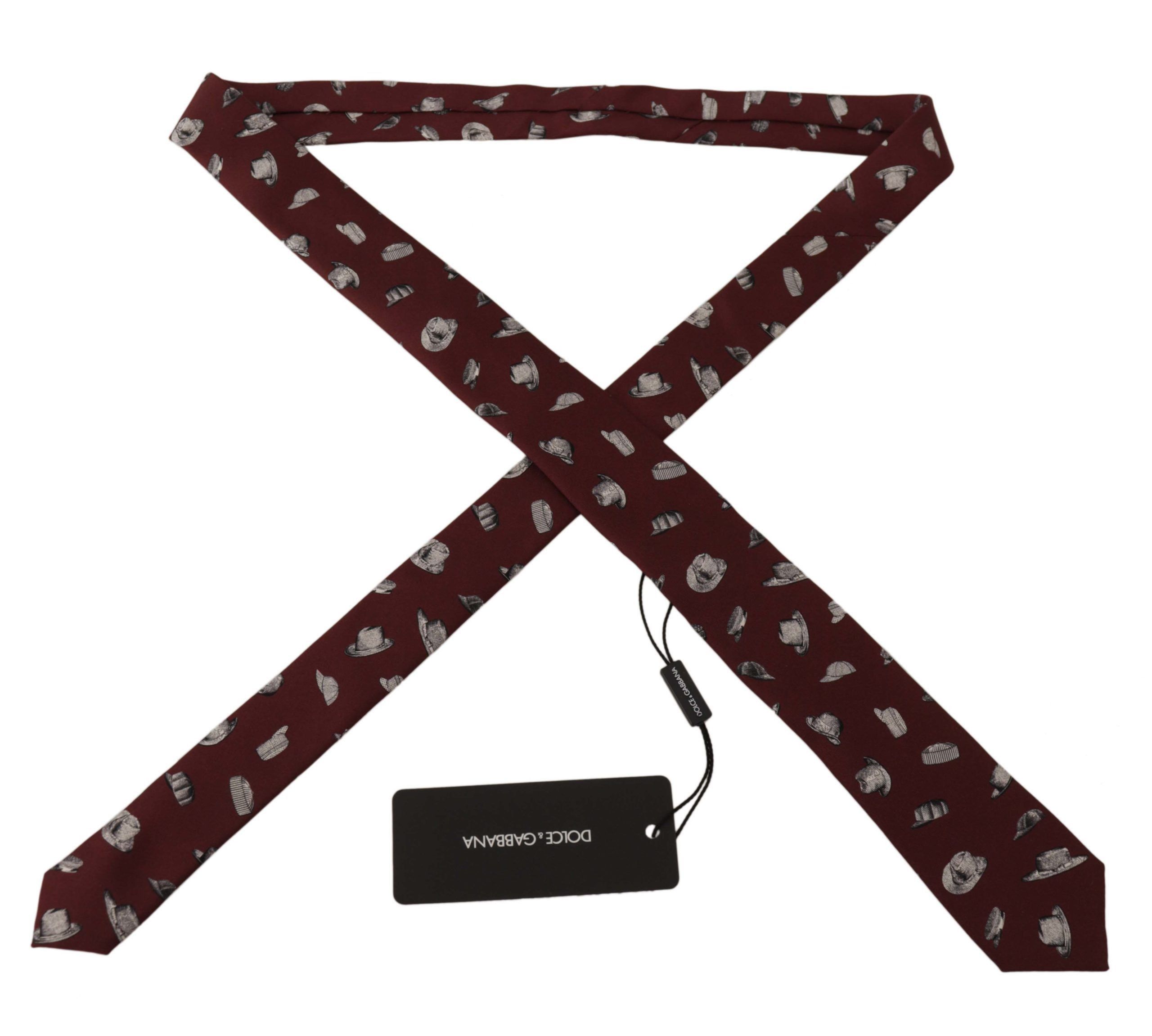 Dolce & Gabbana Maroon Elegance Silk Men's Tie Size ONE SIZE - 2 Thumbnail