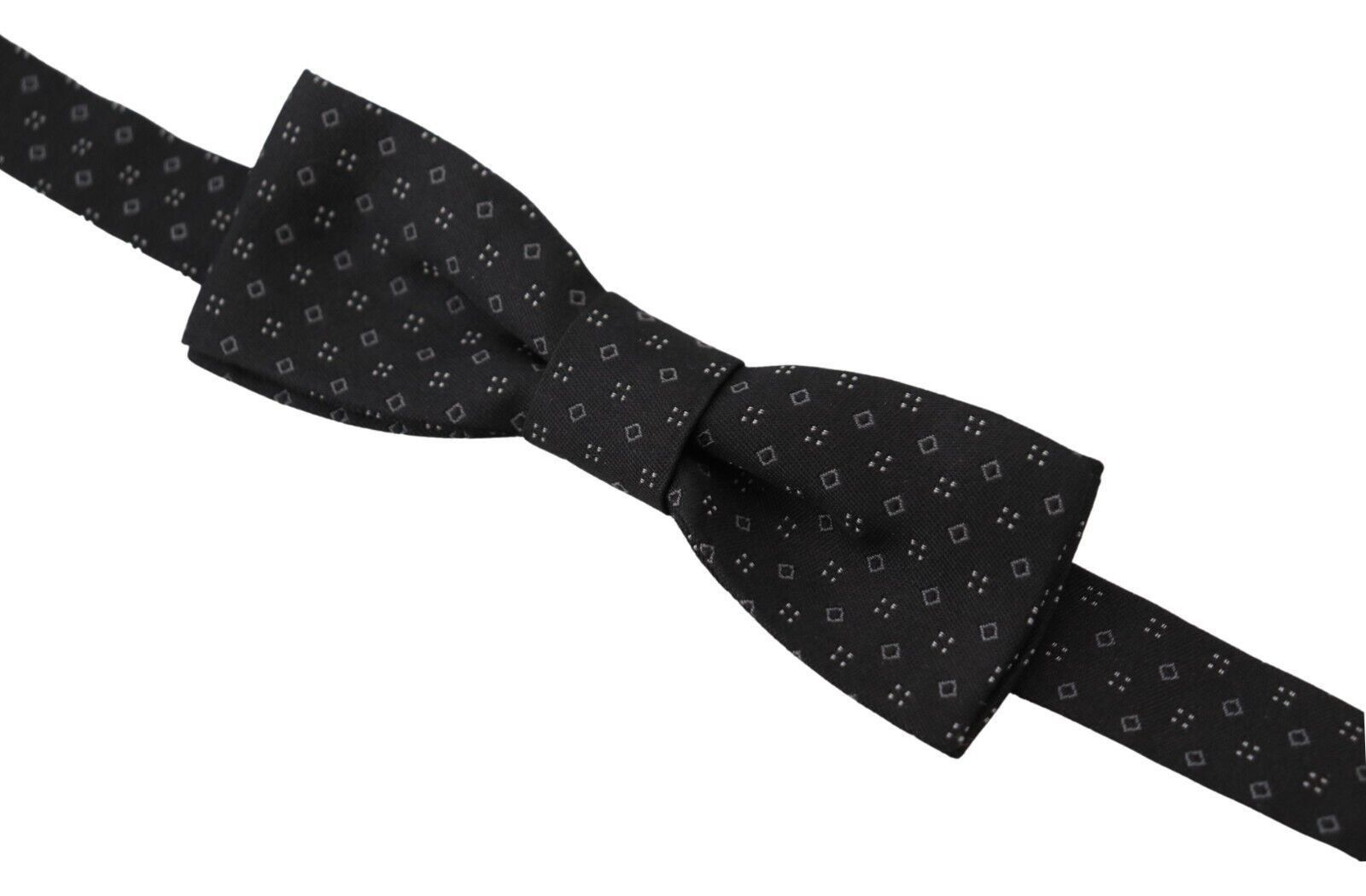 Dolce & Gabbana Exclusive Silk Patterned Black Bow Men's Tie Size ONE SIZE - 2 Thumbnail