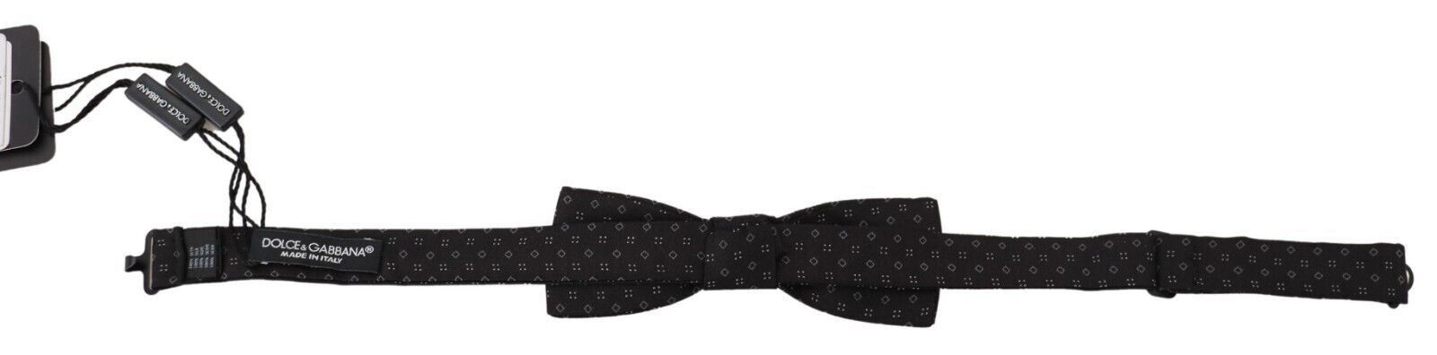 Dolce & Gabbana Exclusive Silk Patterned Black Bow Men's Tie Size ONE SIZE - 3 Thumbnail