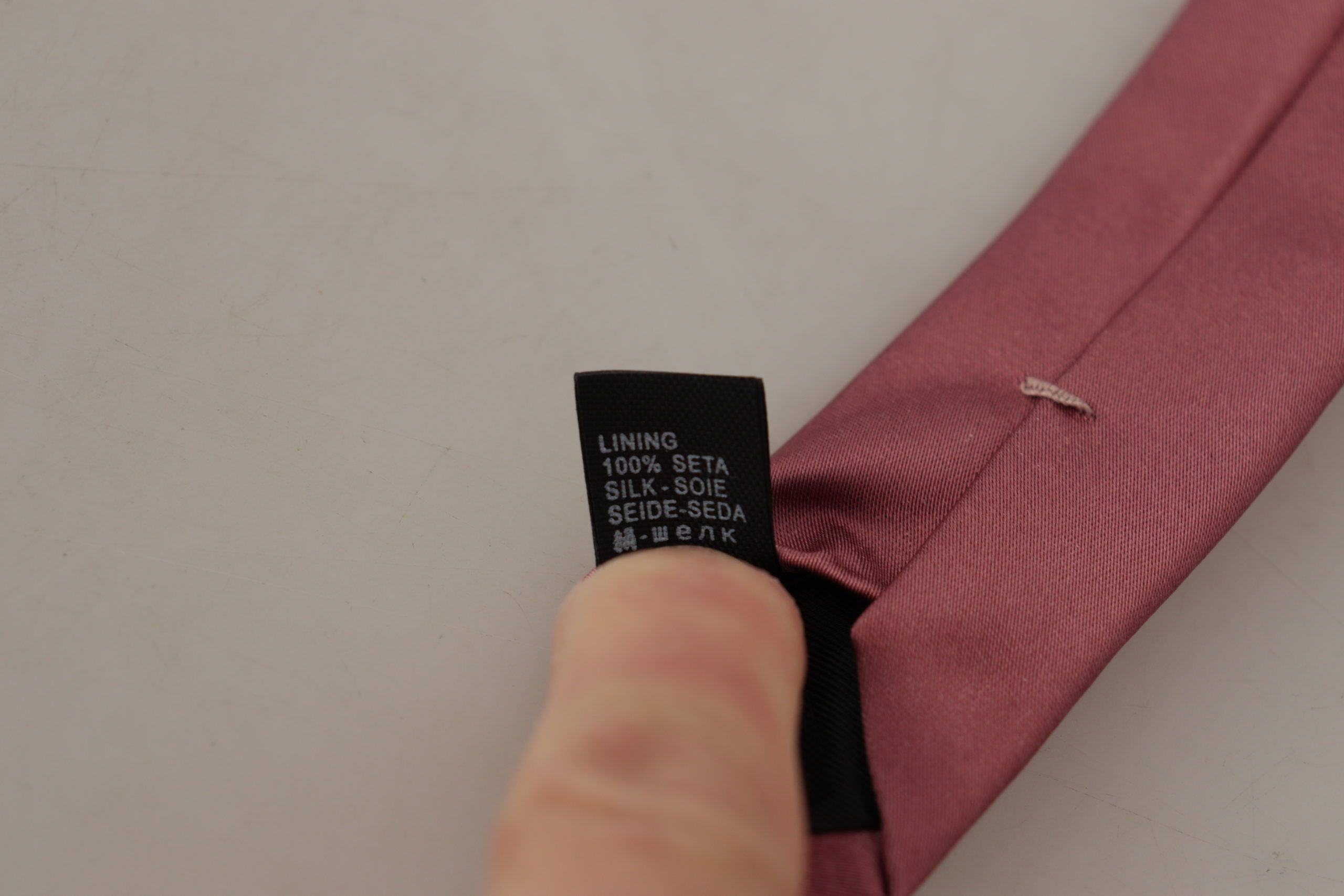 Dolce & Gabbana Elegant Pink Silk Bow Men's Tie Size ONE SIZE - 6 Thumbnail
