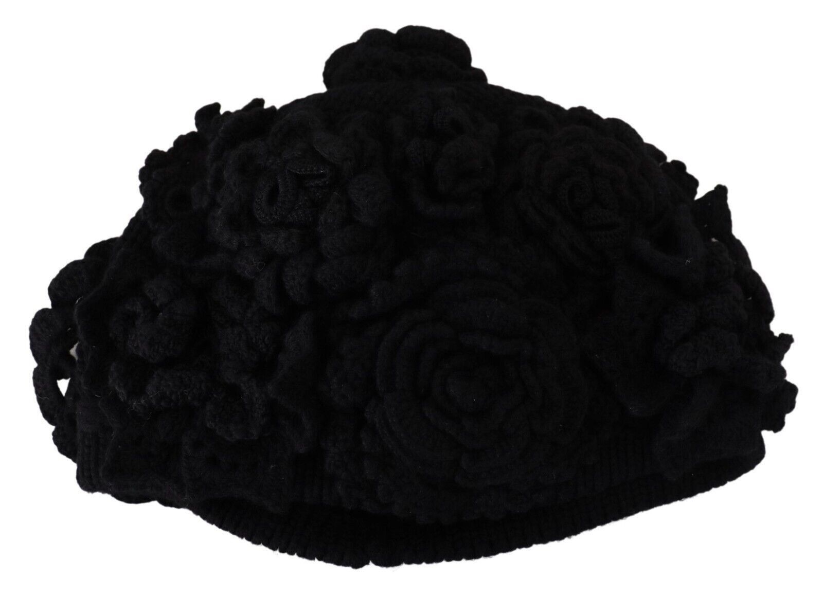Dolce & Gabbana Elegant Black Virgin Wool Beanie Women's Hat Size ONE SIZE - 4 Thumbnail