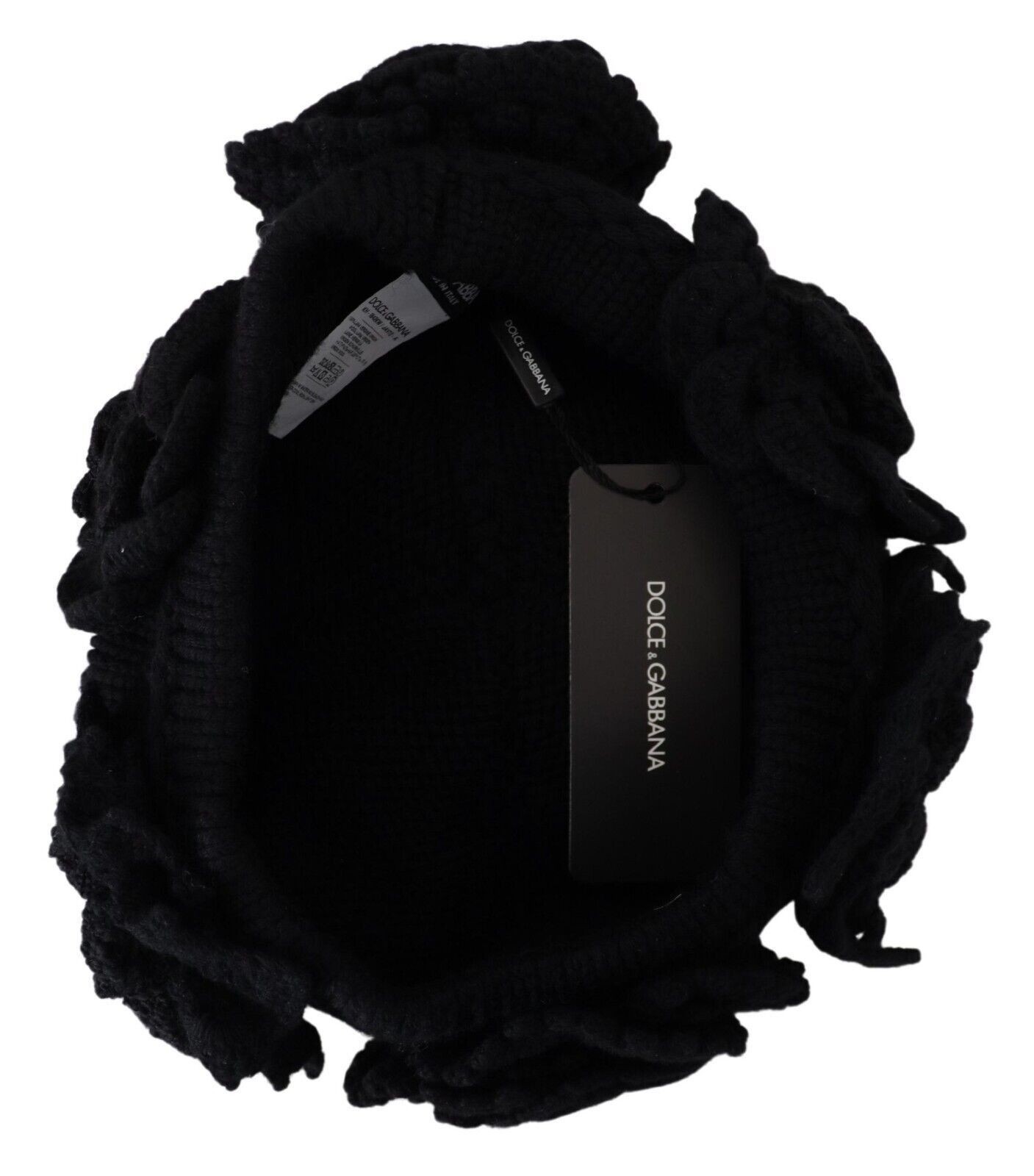 Dolce & Gabbana Elegant Black Virgin Wool Beanie Women's Hat Size ONE SIZE - 6 Thumbnail
