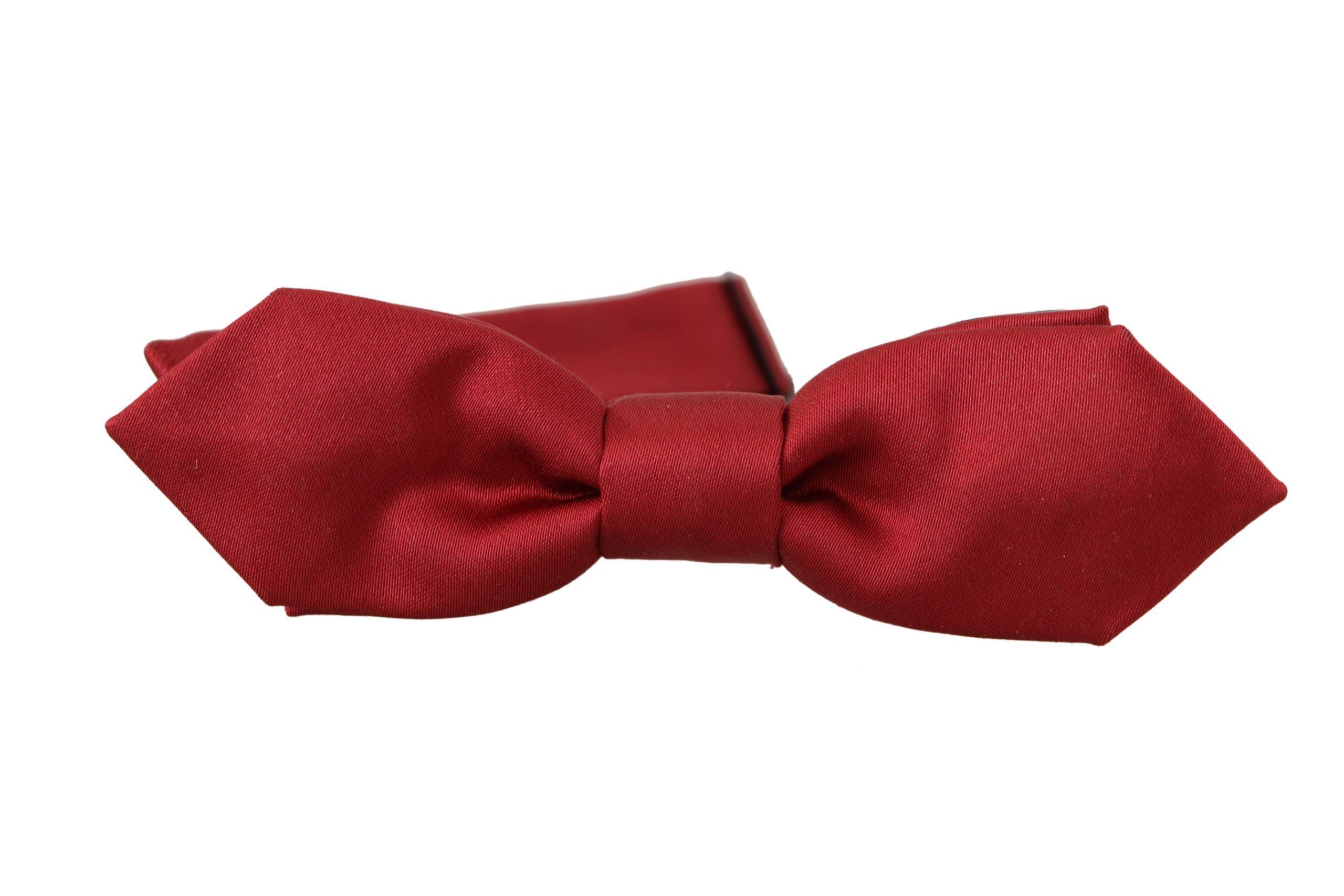 Dolce & Gabbana Elegant Red Silk Bow Men's Tie Size ONE SIZE - 3 Thumbnail