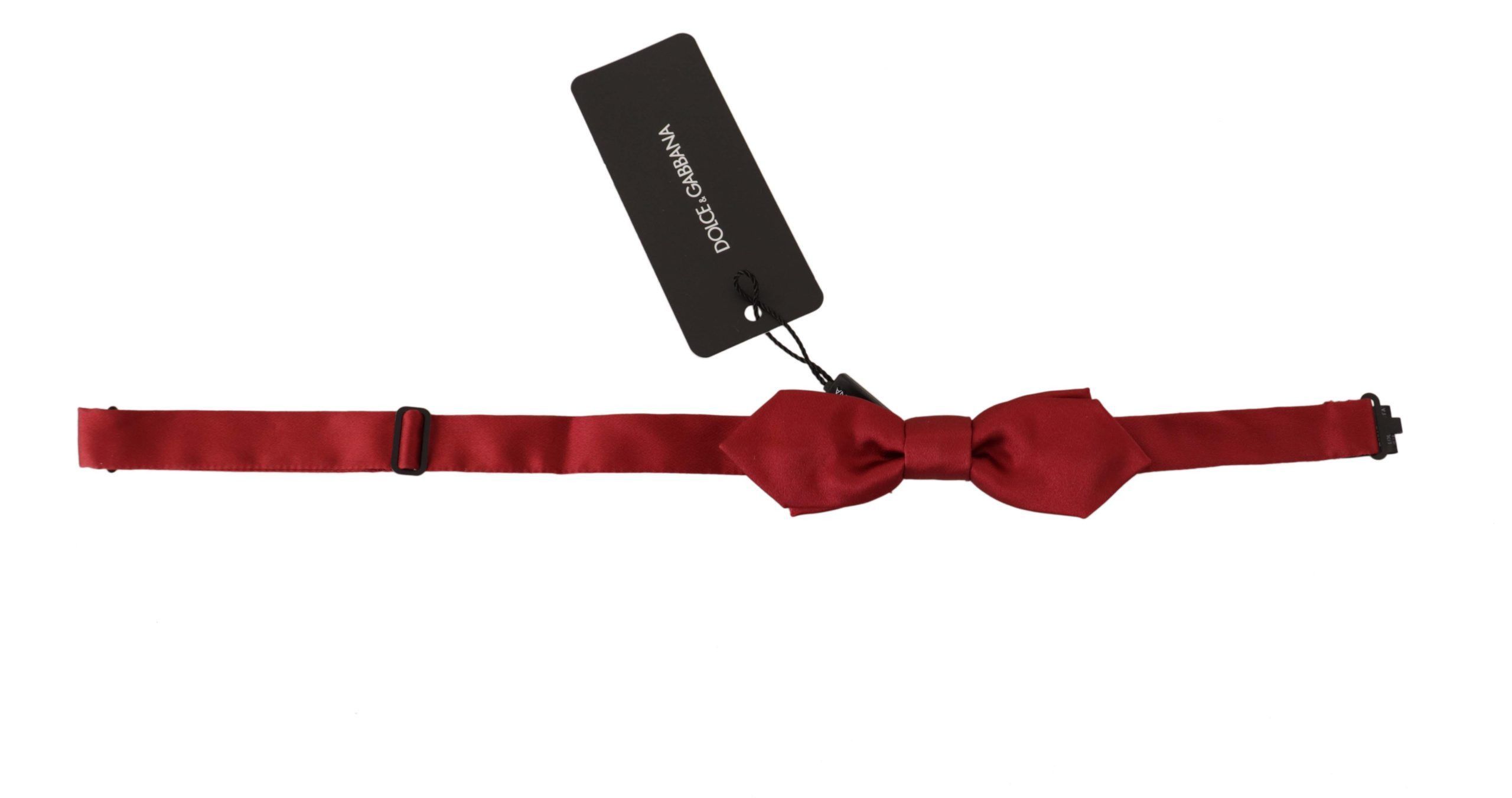 Dolce & Gabbana Elegant Red Silk Bow Men's Tie Size ONE SIZE - 2 Thumbnail