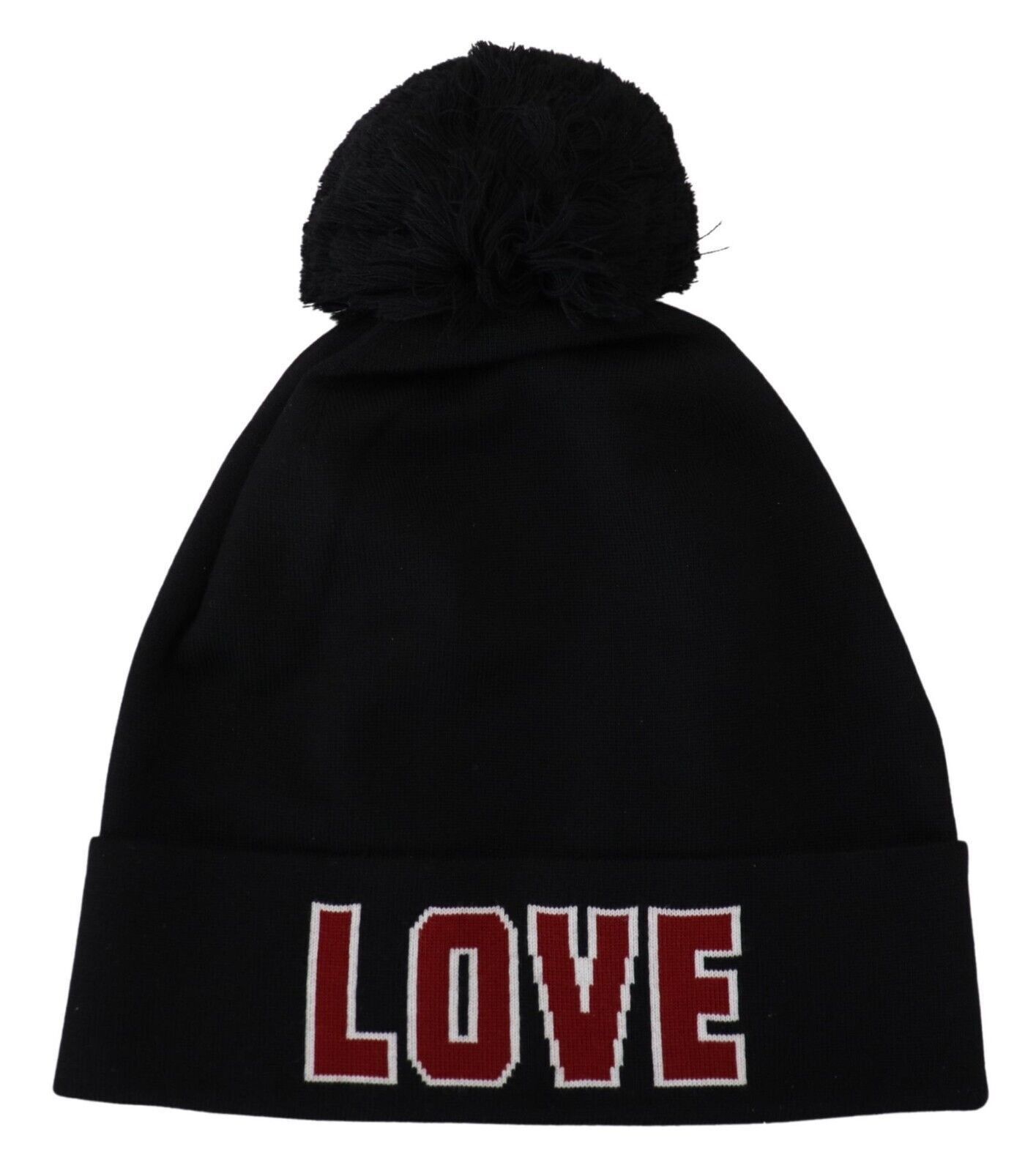 Dolce & Gabbana Elegant Black Virgin Wool Women's Beanie Size ONE SIZE - 5 Thumbnail