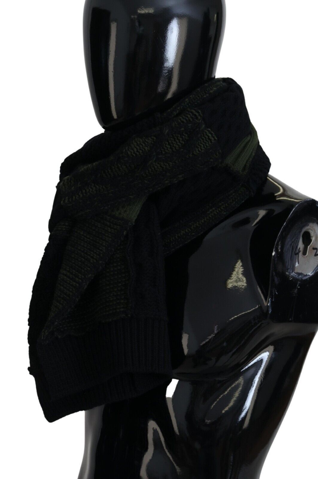 Dolce & Gabbana Elegant Wool Scarf in Black & Men's Green Size ONE SIZE - 2 Thumbnail