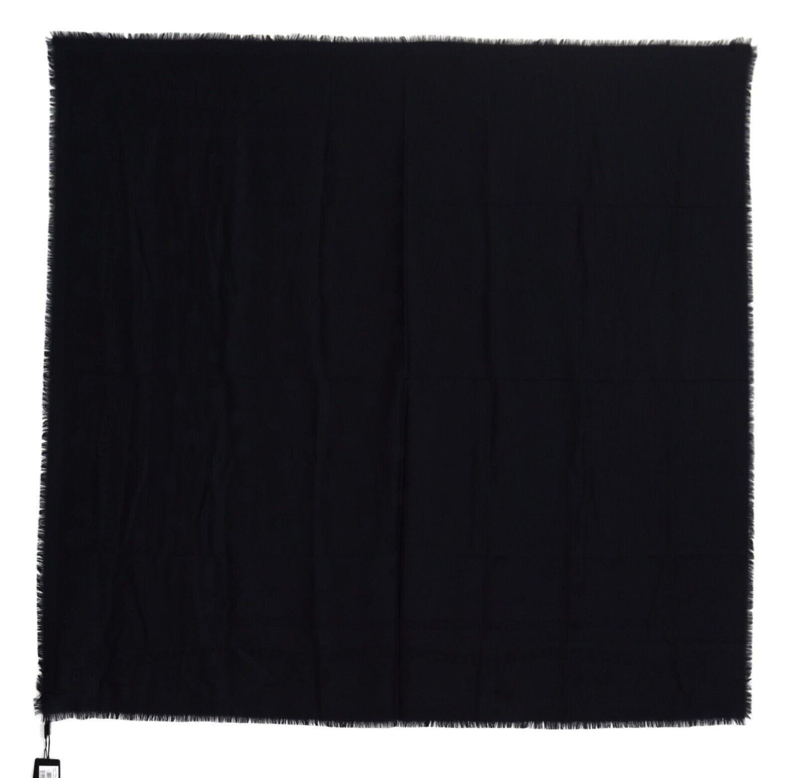 Dolce & Gabbana Elegant Silk-Wool Fringed Scarf in Dark Men's Blue Size ONE SIZE - 4 Thumbnail
