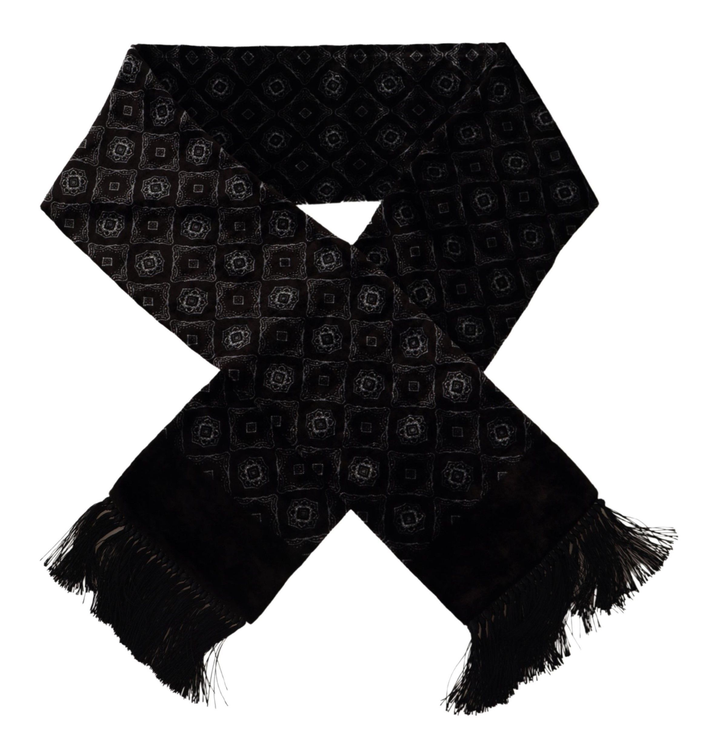 Dolce & Gabbana Luxurious Brown Silk-Blend Men's Men's Scarf Size ONE SIZE - 3 Thumbnail