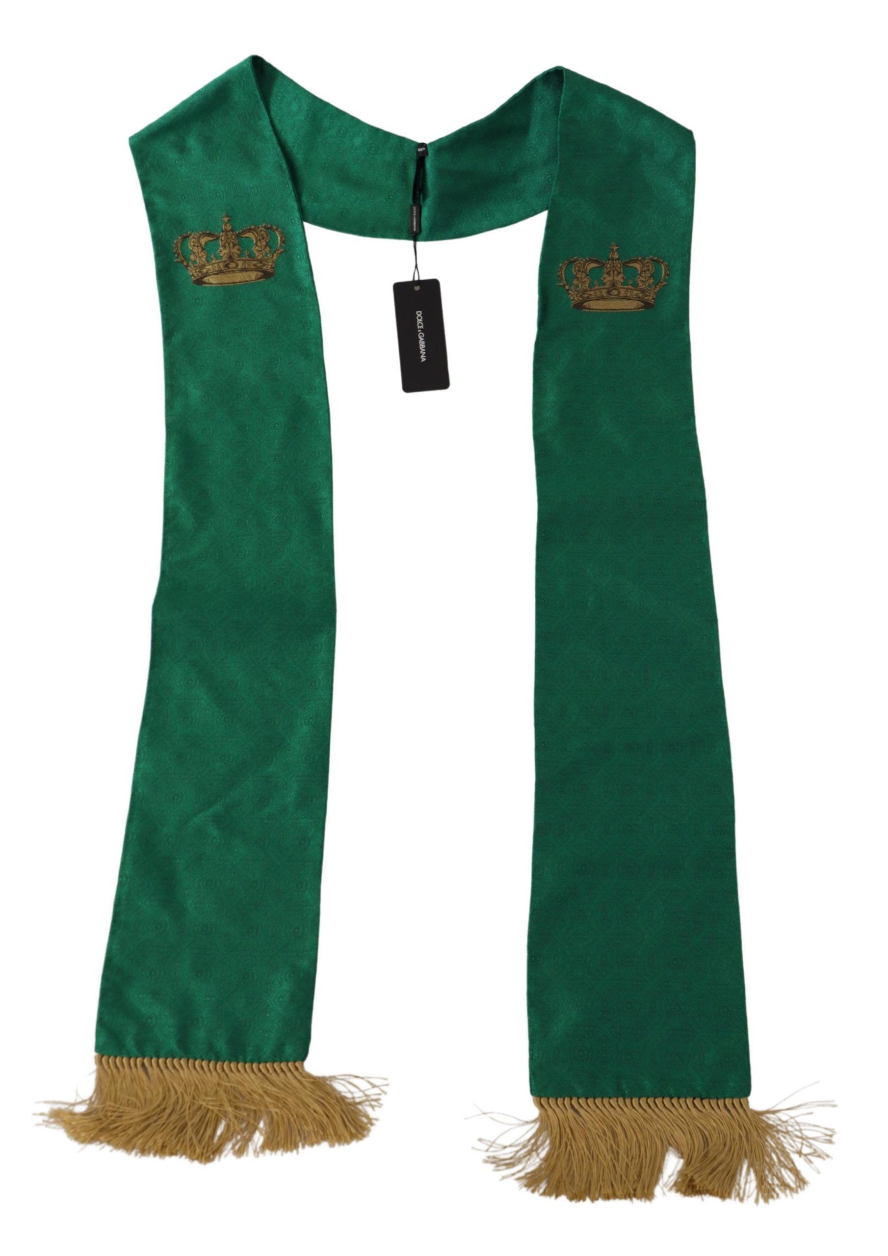 Dolce & Gabbana Elegant Green Silk Blend Men's Men's Scarf Size ONE SIZE - 5 Thumbnail