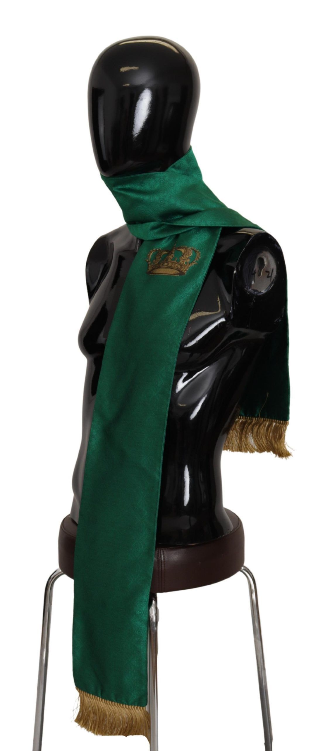 Dolce & Gabbana Elegant Green Silk Blend Men's Men's Scarf Size ONE SIZE - 4 Thumbnail