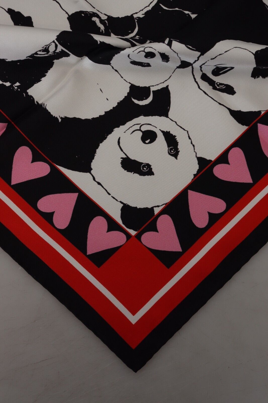 Dolce & Gabbana Elegant Panda Print Silk Men's Scarf Size ONE SIZE - 4 Thumbnail