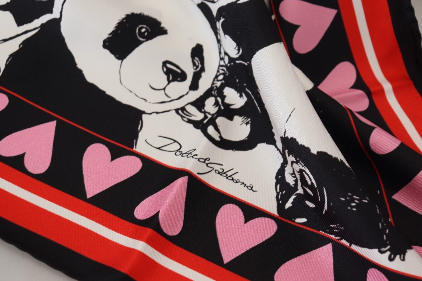 Dolce & Gabbana Elegant Panda Print Silk Men's Scarf Size ONE SIZE - 5 Thumbnail
