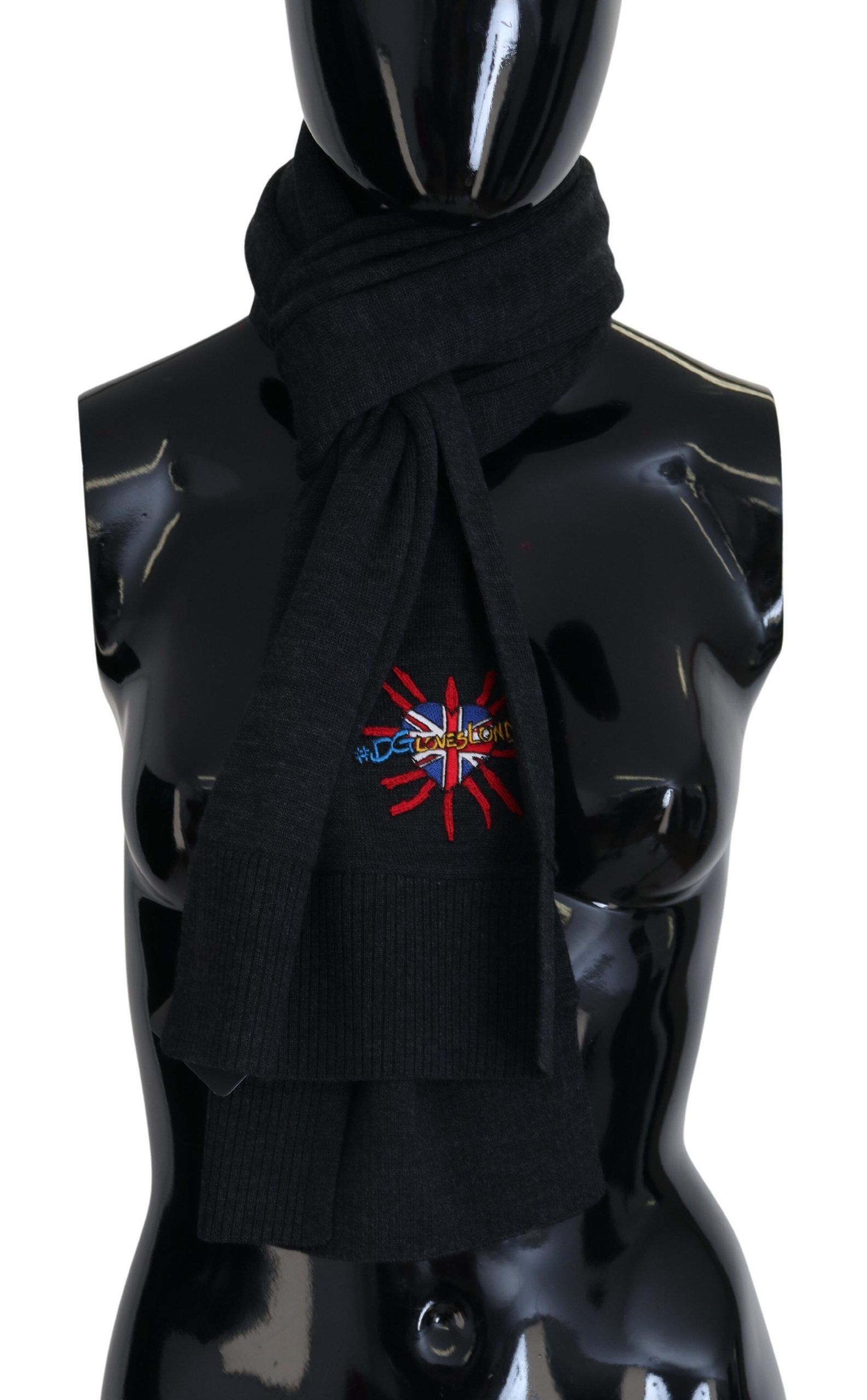 Dolce & Gabbana Elegant Black Wool Scarf Women's Wrap Size ONE SIZE - 2 Thumbnail