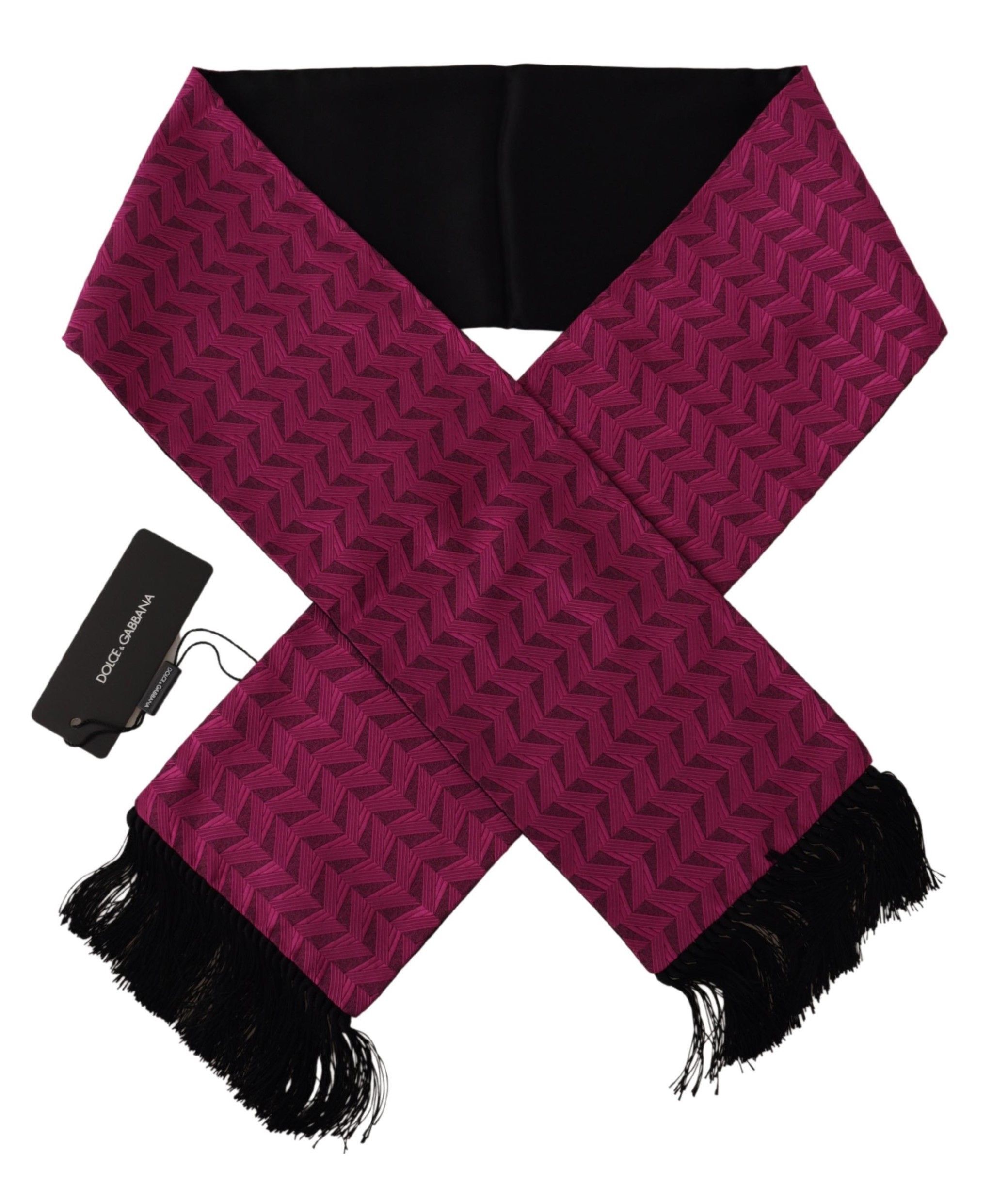 Dolce & Gabbana Elegant Magenta Silk Men's Scarf Men's Wrap Size ONE SIZE - 3 Thumbnail
