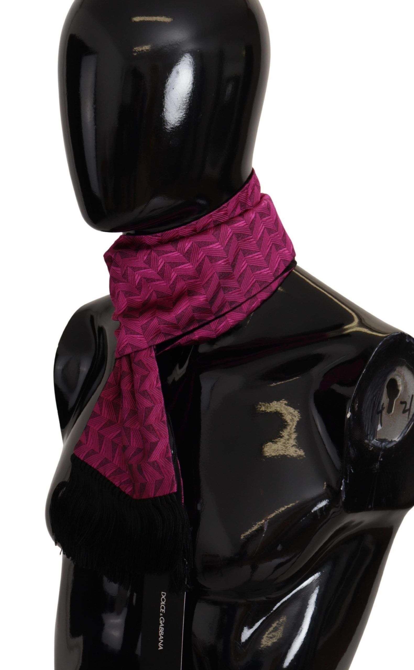 Dolce & Gabbana Elegant Magenta Silk Men's Scarf Men's Wrap Size ONE SIZE - 2 Thumbnail