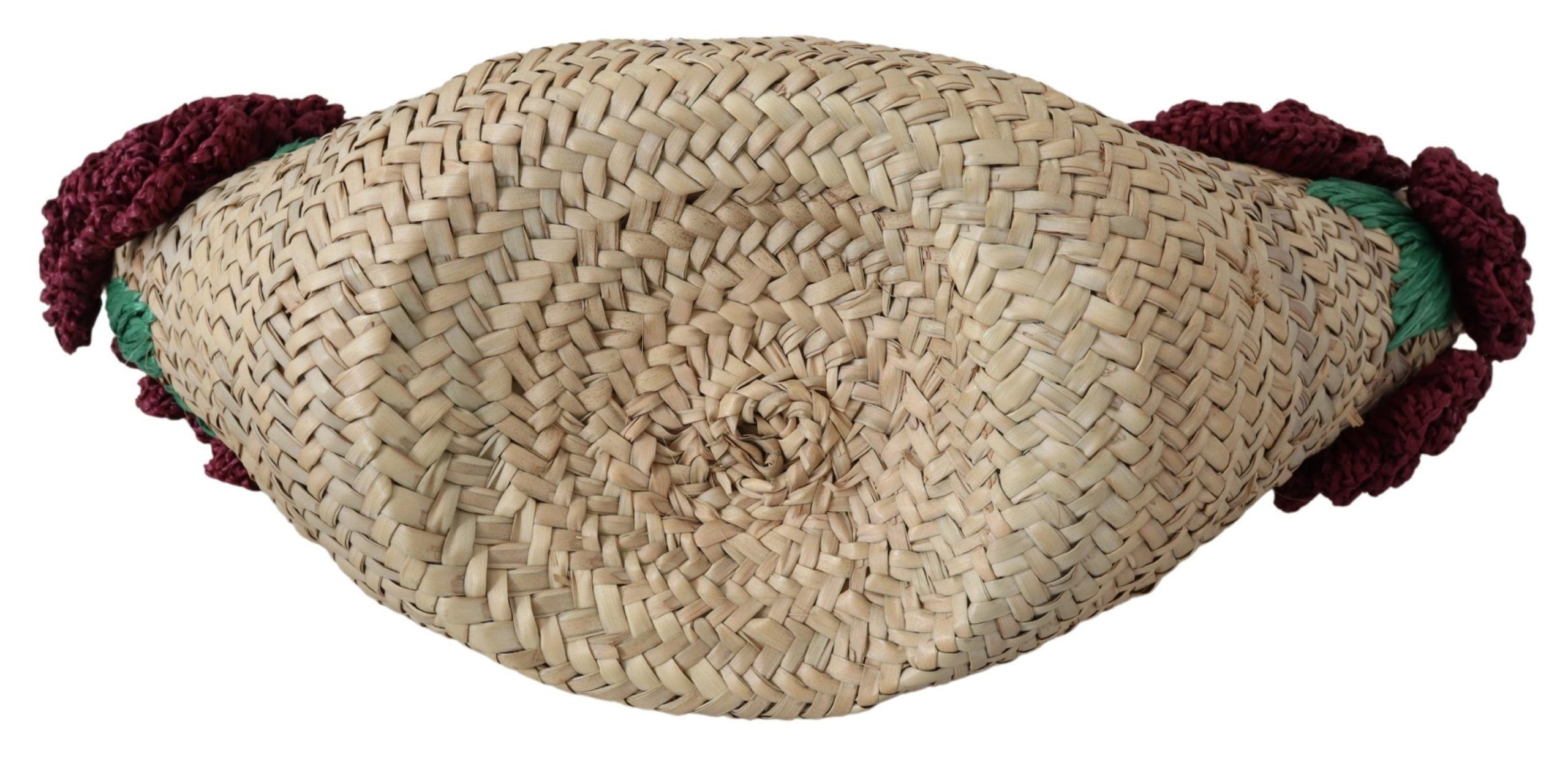 Dolce & Gabbana Chic Floral Straw Tote Women's Elegance Size ONE SIZE - 4 Thumbnail