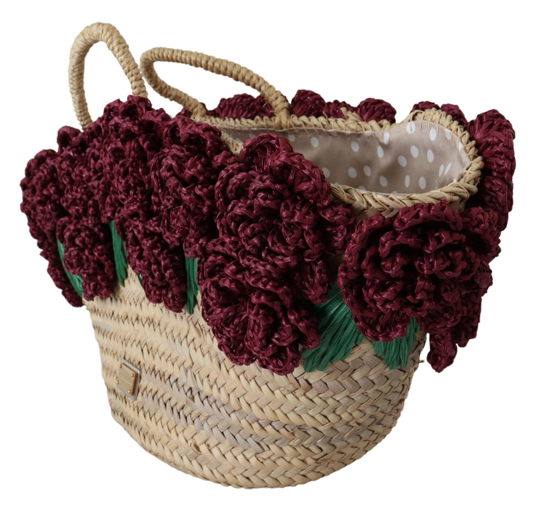 Dolce & Gabbana Chic Floral Straw Tote Women's Elegance Size ONE SIZE - 3 Thumbnail